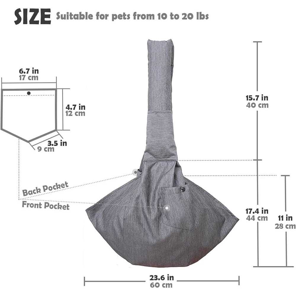 ARELLA Dog Sling Carrier for Small and Medium Dogs 10-20 lbs with Comfortable Adjustable Padded Shoulder Breathable Mesh for Travel Hands Free Daily - Healthber