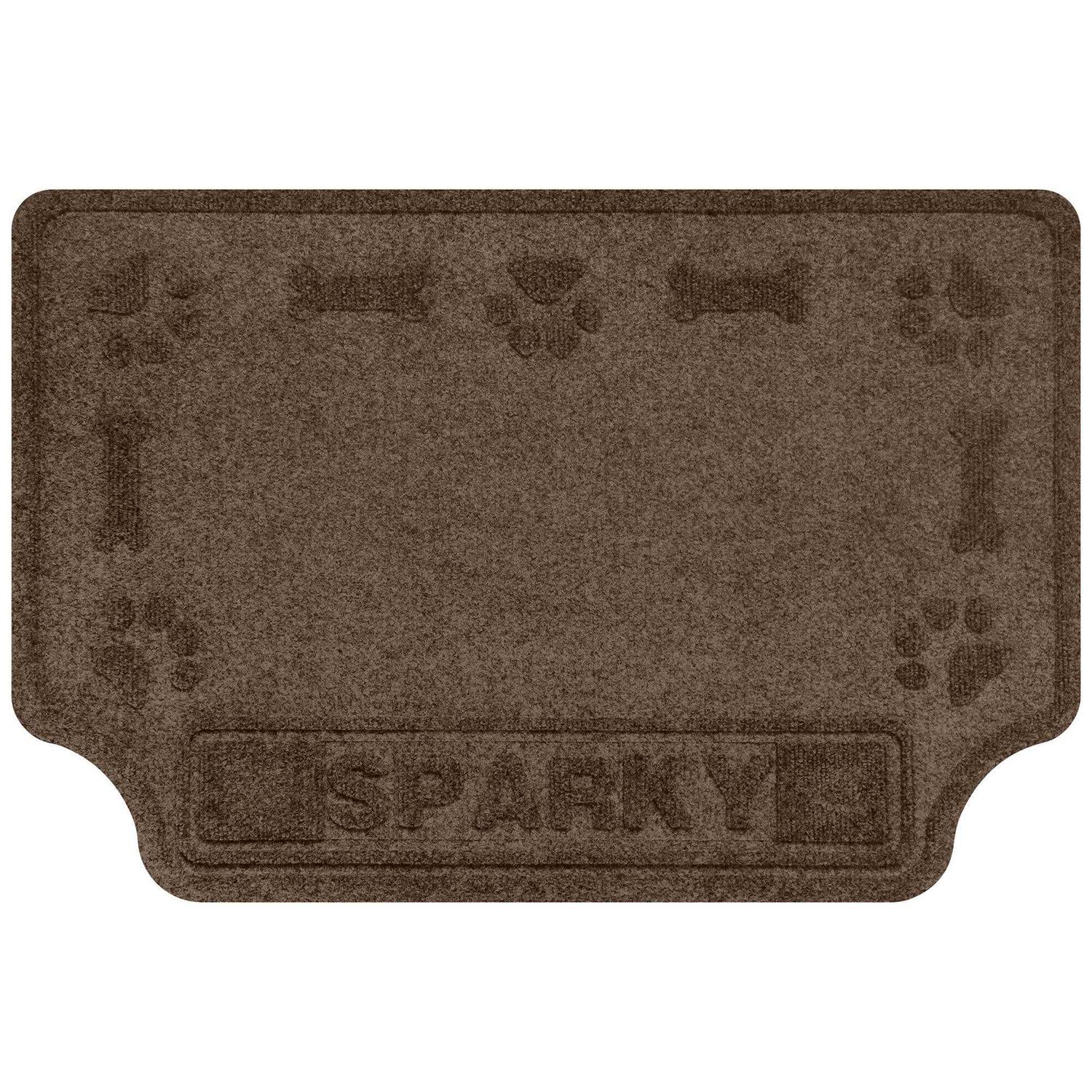 Bungalow Flooring Personalized Waterhog Drool Hog Dog Bone Dog Dinner Mat - Healthber