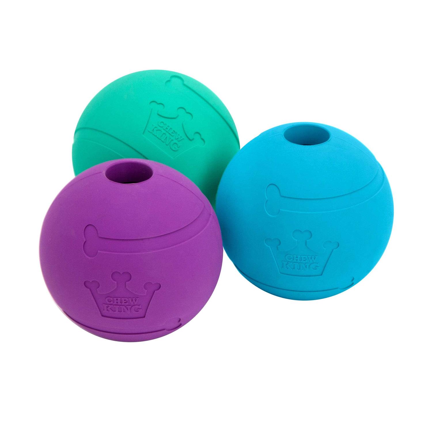 Chew King Fetch Balls Extremely Durable Natural Rubber Toy - Healthber