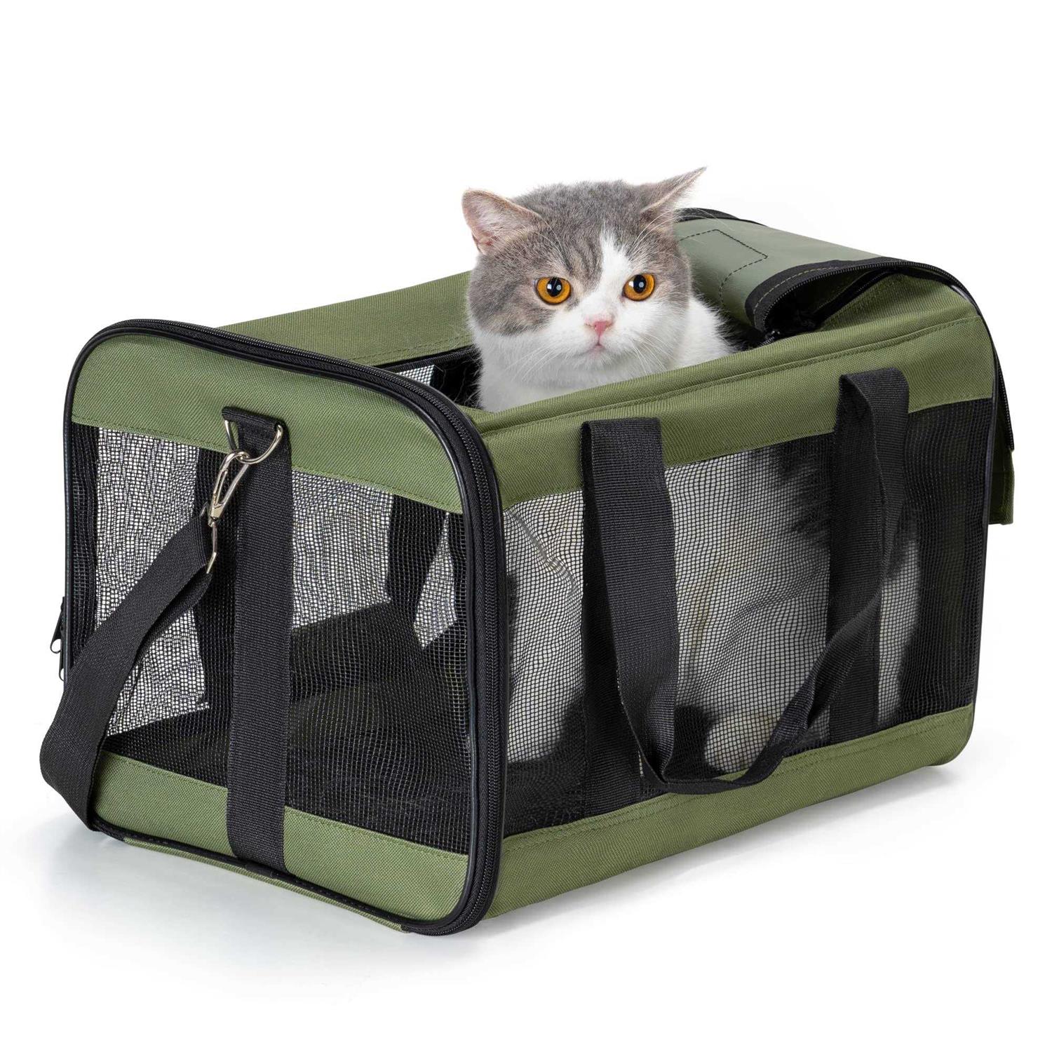 Conlun Cat Carrier Airline Approved Soft-Sided Dog Carrier with Inner Safety Leash - Healthber