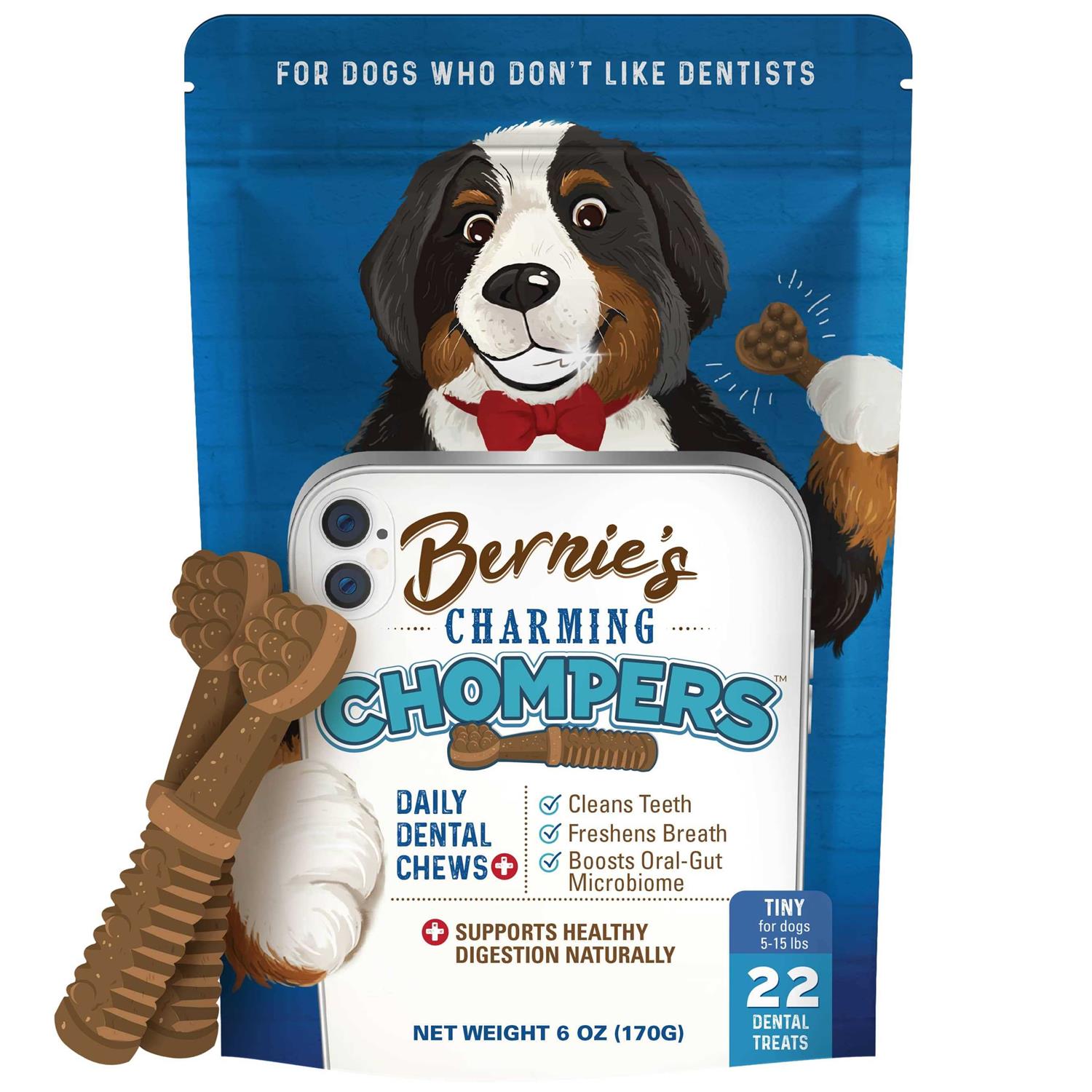 Bernie’s Charming Chompers Daily Dental Chews Dogs - Healthber