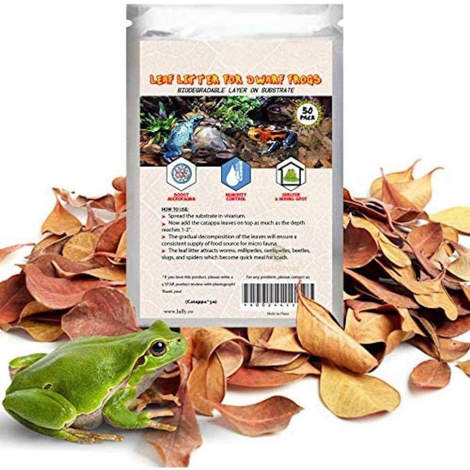 SunGrow Dwarf Frog Mini Catappa Leaves Tannin Helps Remove Ammonia - Healthber