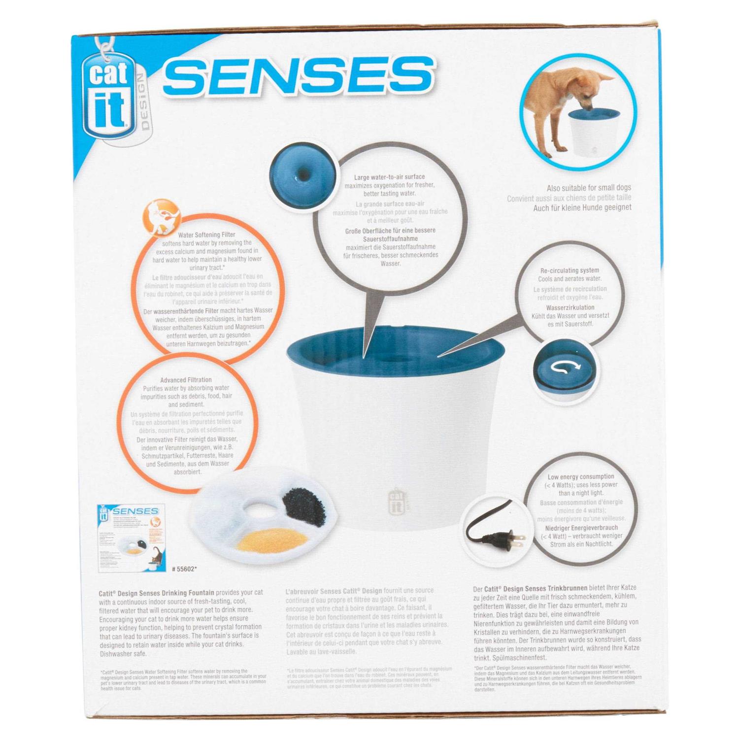 Catit Design Senses Fountain with Water Softening Cartridge - Healthber