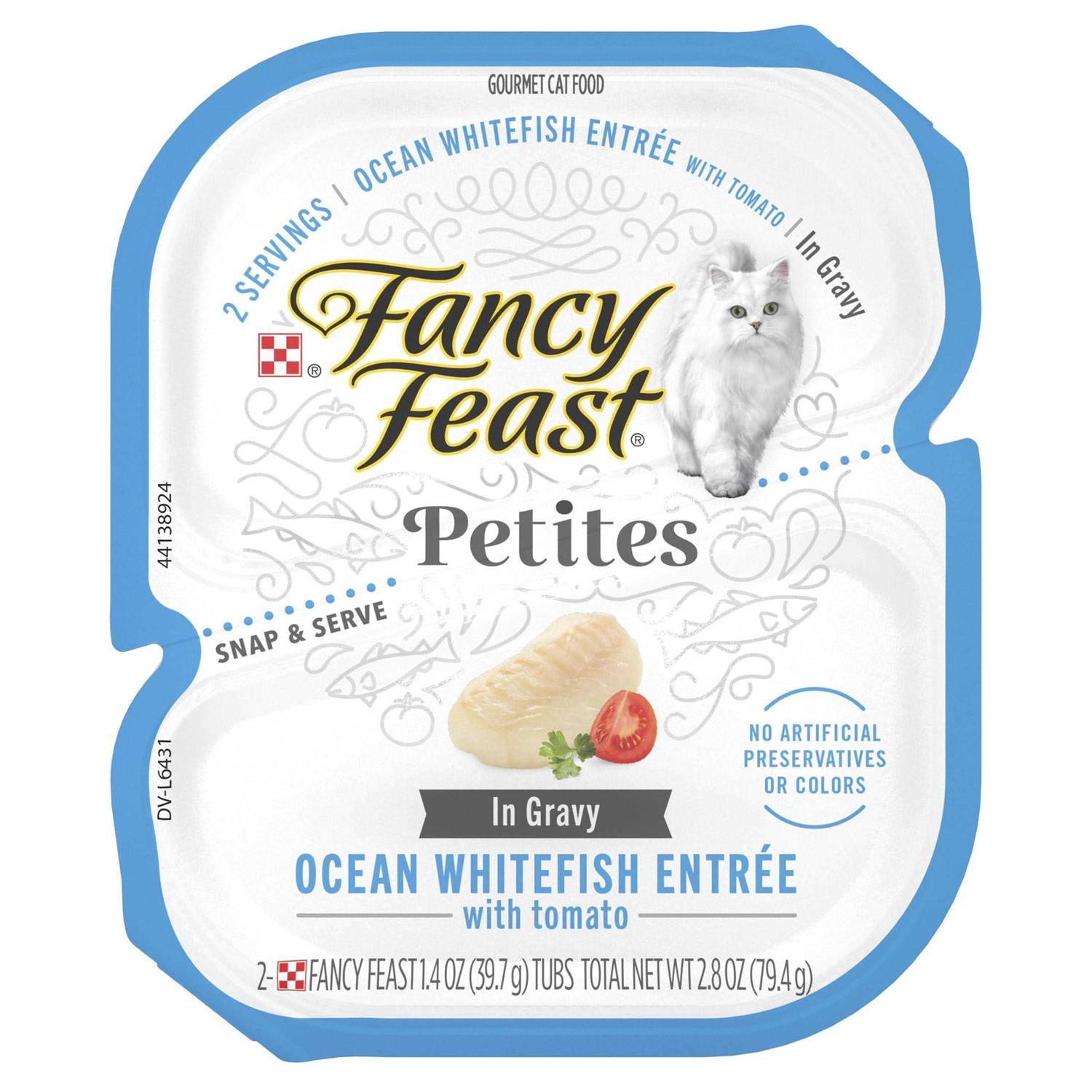 Fancy Feast Petites Ocean Whitefish Entree with Tomato in Gravy Wet Cat Food - Healthber