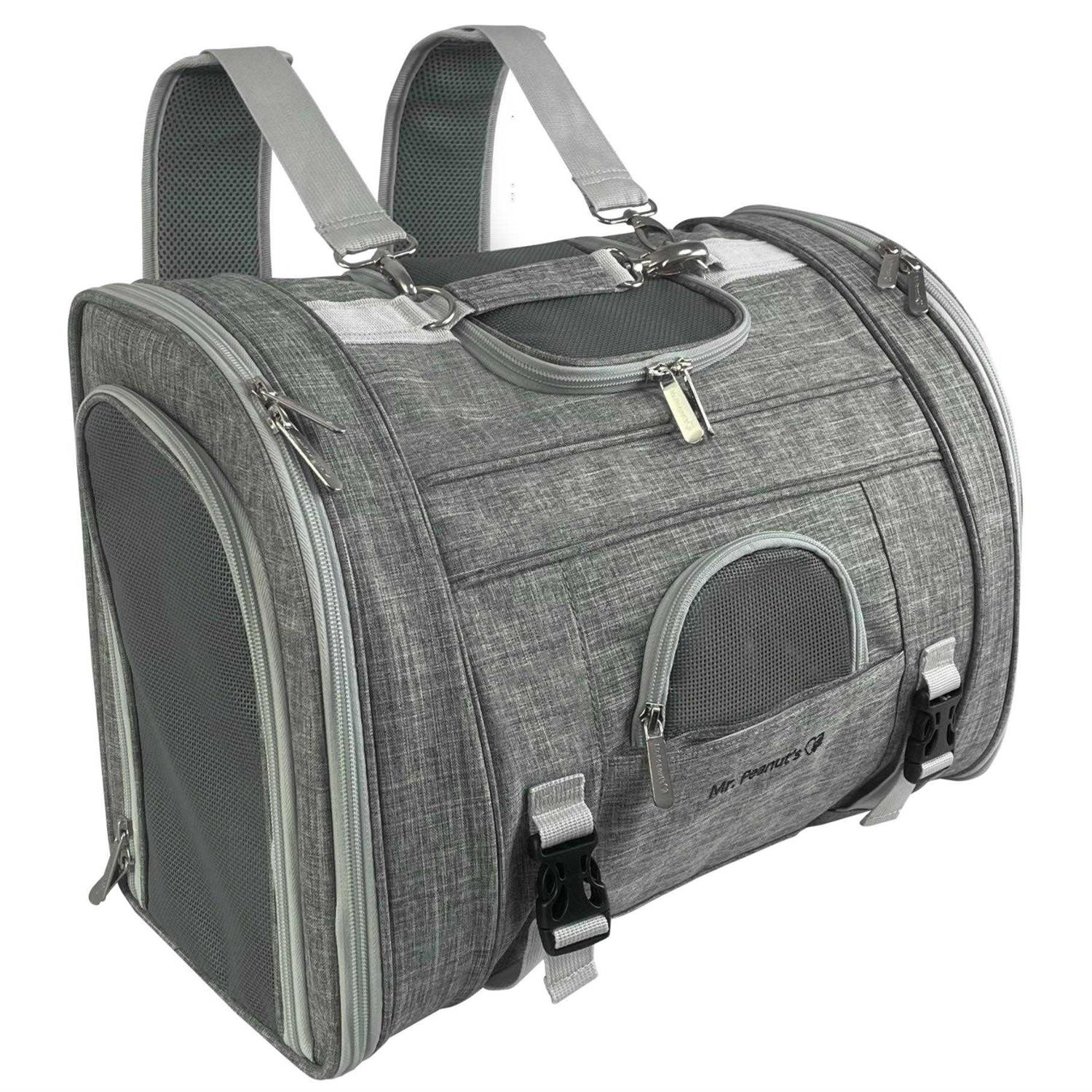 Mr. Peanut&s Monterey Series Convertible Backpack Airline Approved Pet Carrier - Healthber