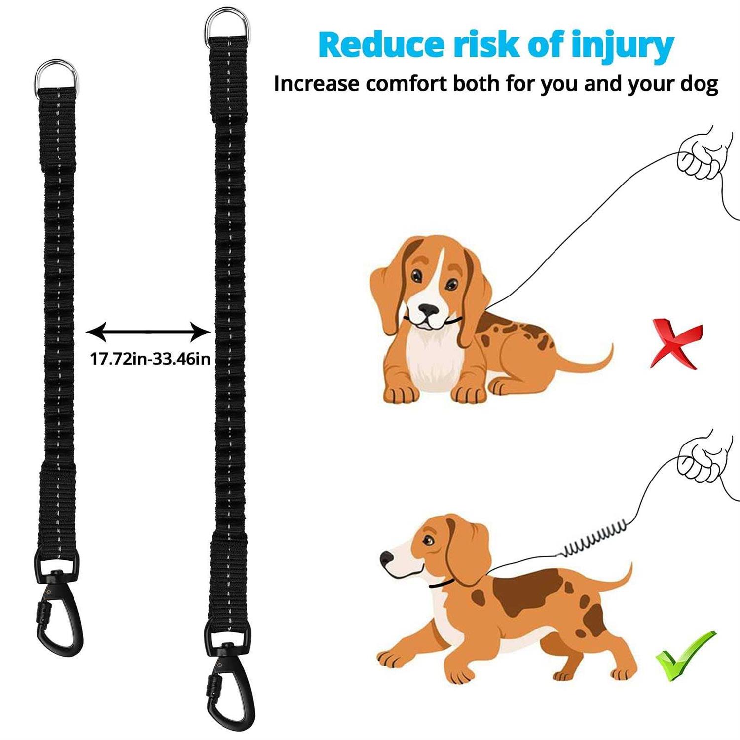 jenico Dog Leash 34561015203050100150FT Heavy Duty Leash with Swivel Lockable Hook and ,Reflective Threads Bungee Dog Leash comfortab - Healthber