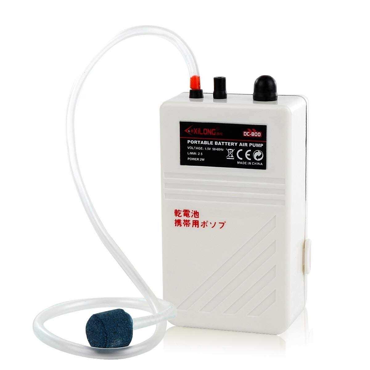 fulhengy Battery Aquarium Air Pump Quiet DC-800 Backup Fish Tank Air Bubbler - Healthber