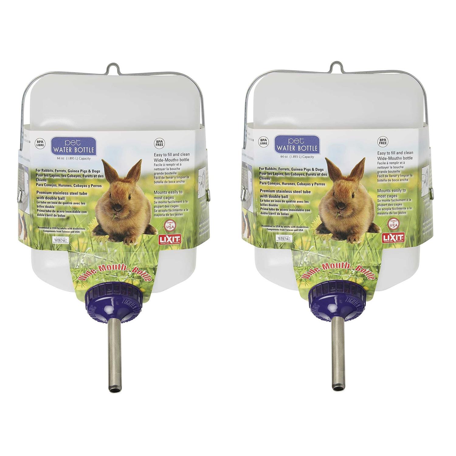 Lixit Wide Mouth Rabbit Water Bottle - Healthber