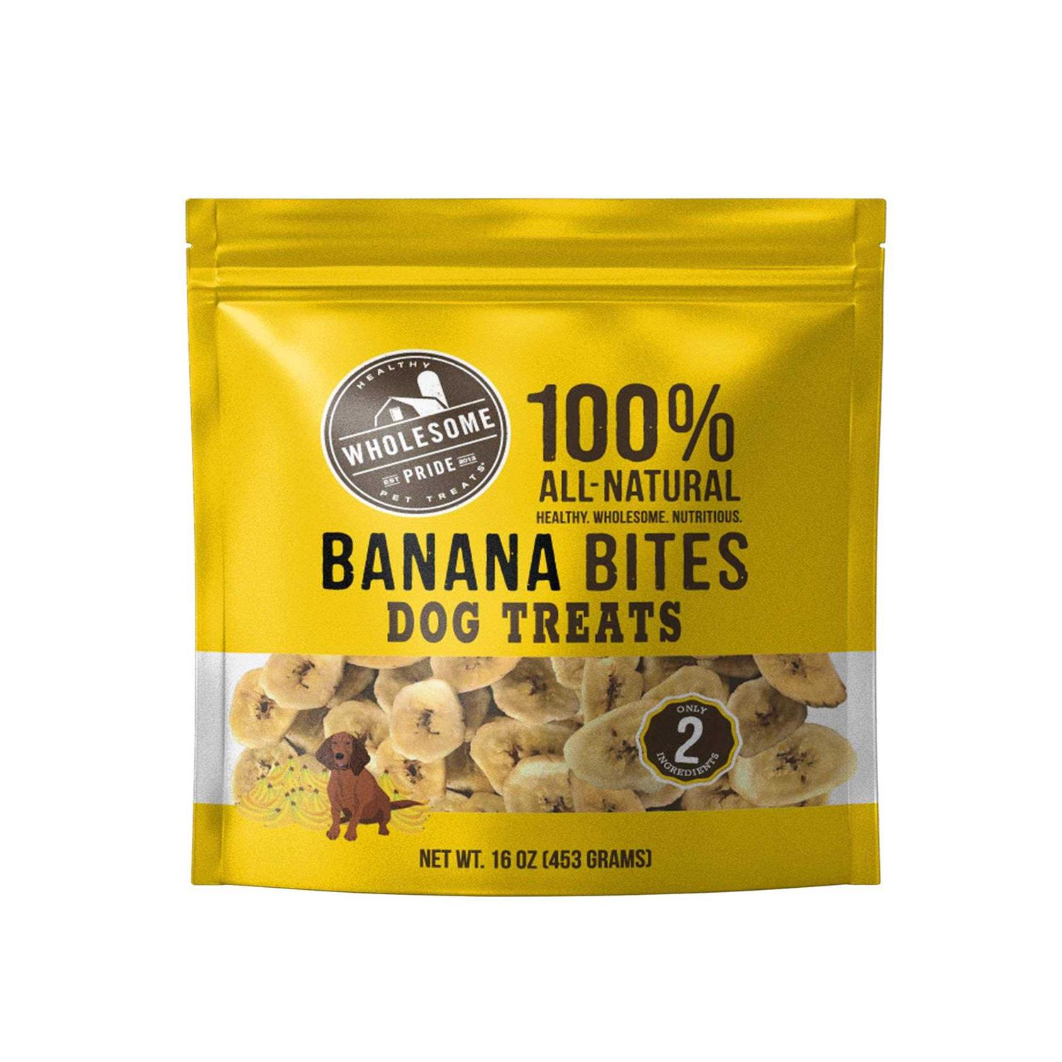 Wholesome Pride Banana Bites Dog Treats - Healthber