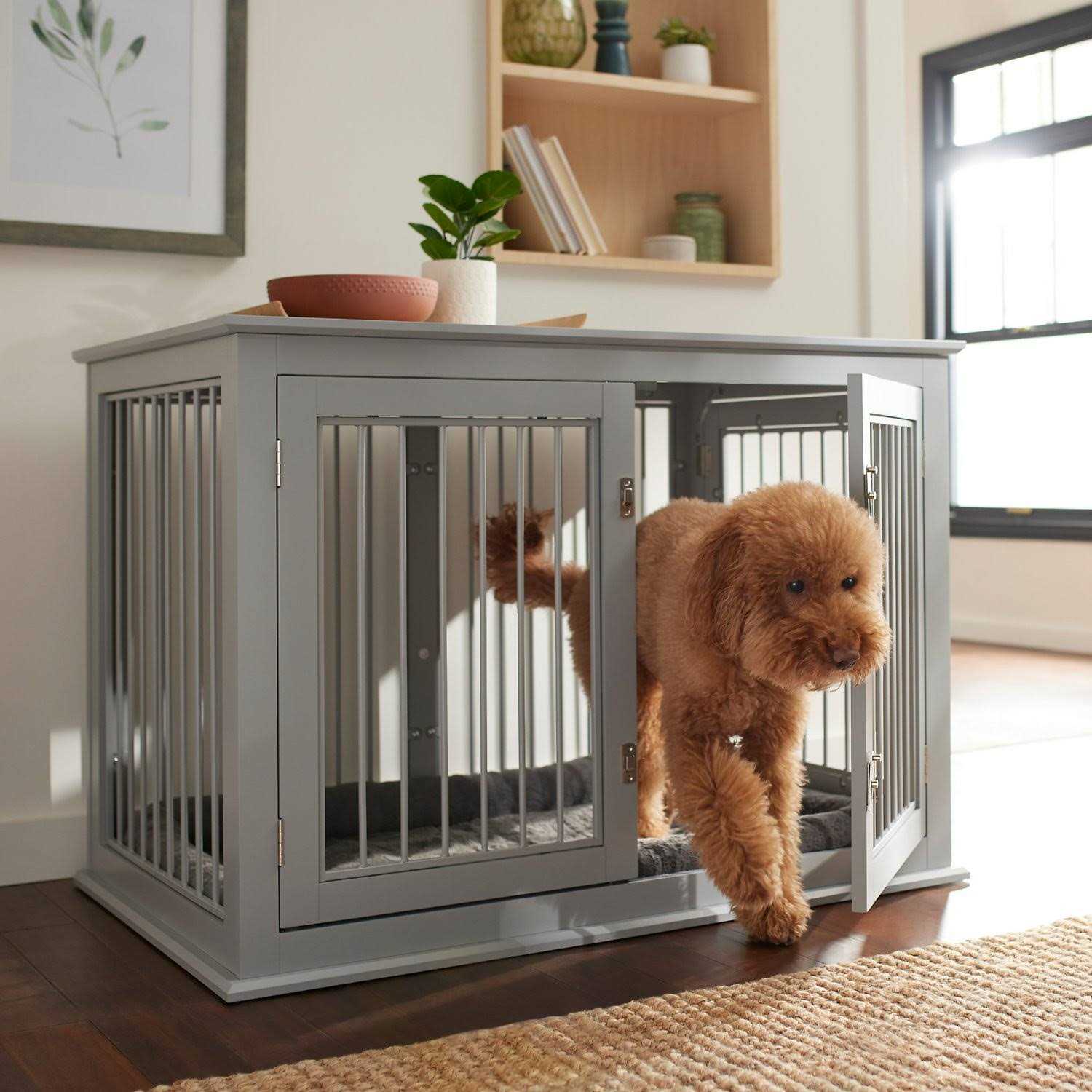 Frisco Double Door Furniture Style Dog Crate - Healthber