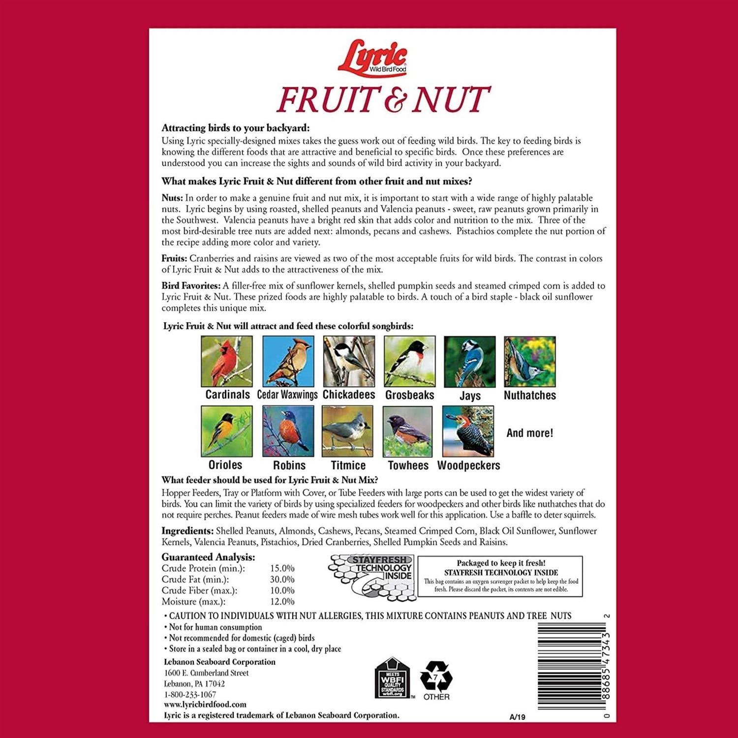 Lyric Fruit & Nut High Energy Wild Bird Mix - Healthber