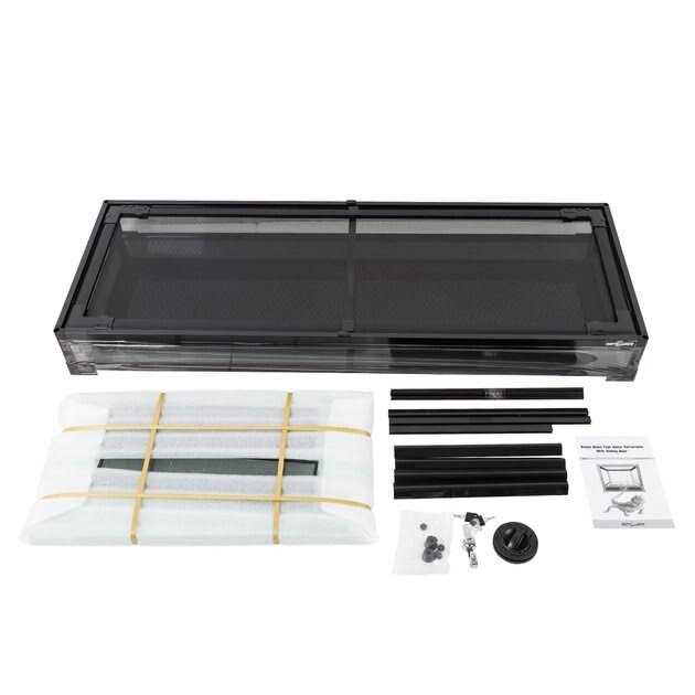 REPTI ZOO Glass Reptile Terrarium Sliding Doors with Screen Ventilation - Healthber