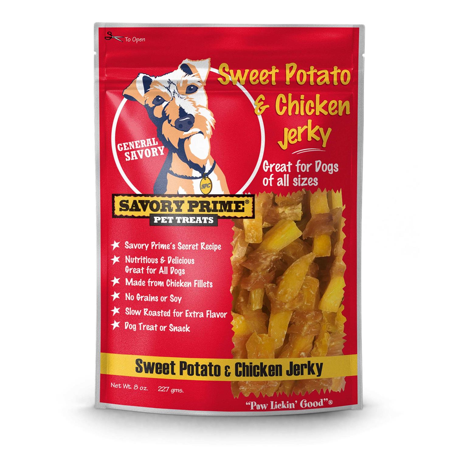 Savory Prime Dog Treats Sweet Potato & Duck Jerky - Healthber