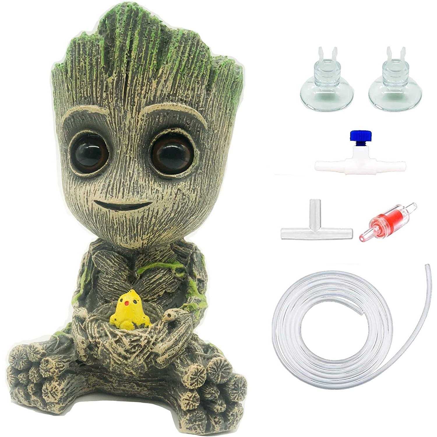 Anxunjim Aquarium Groot Air Bubbler Decorations Fish Tank Air Stone Set - Healthber