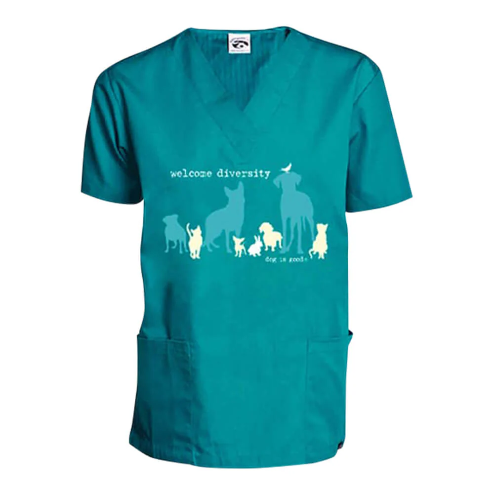 Dog is Good Scrub Top, Welcome Diversity - Healthber