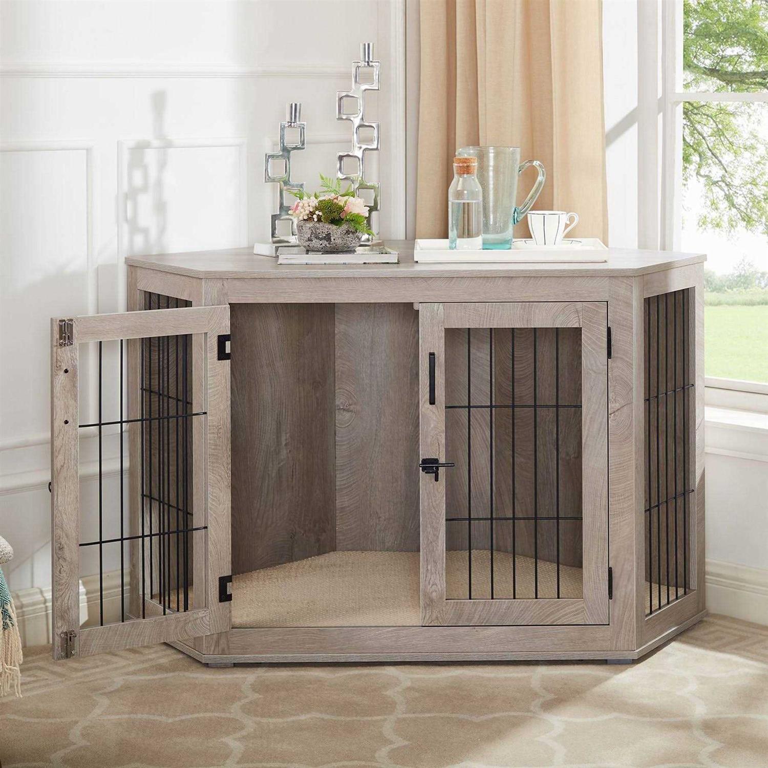 beeNbkks Large Corner Dog Crate Double Doors EV1050 - Healthber