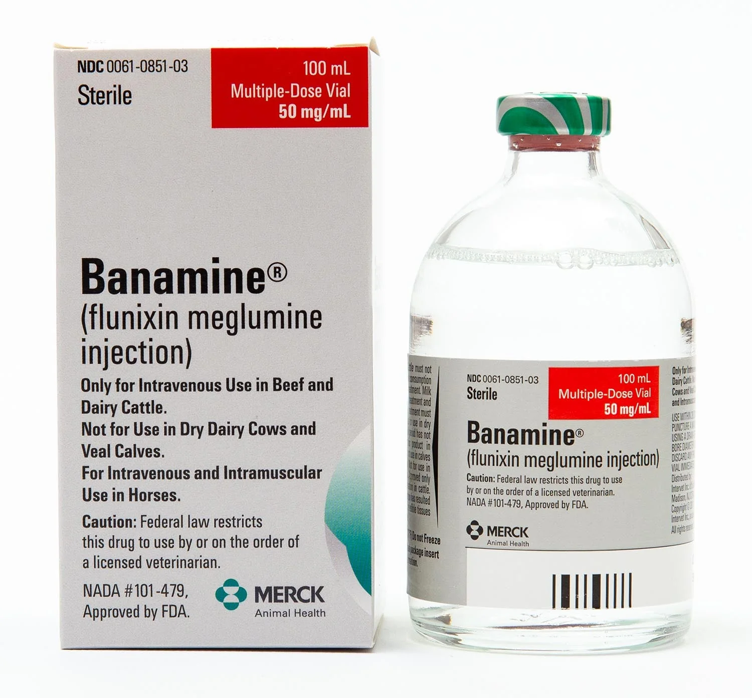 Rx Banamine (flunixin meglumine) Injection Solution, 50 mg/mL x 100 mL - Healthber