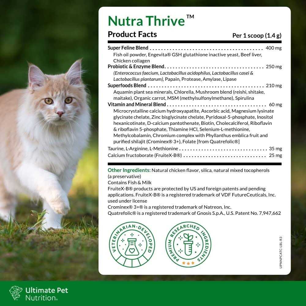 Ultimate Pet Nutrition Nutra Thrive Cat 40 in 1 Nutritional Supplement for Cats - Healthber