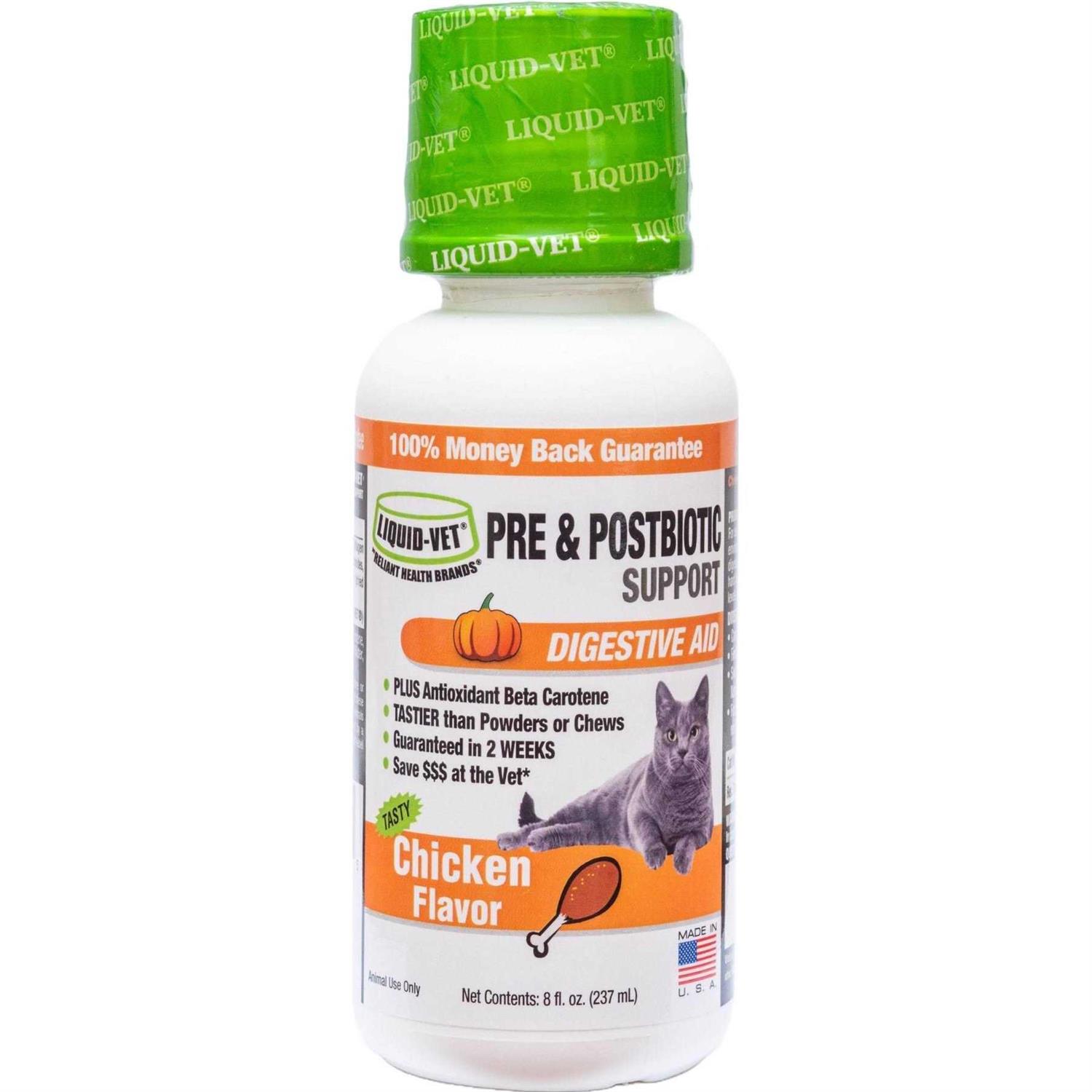 Liquid-Vet Feline Pre & PostBiotic Support Flavor Formula for Cats - Healthber