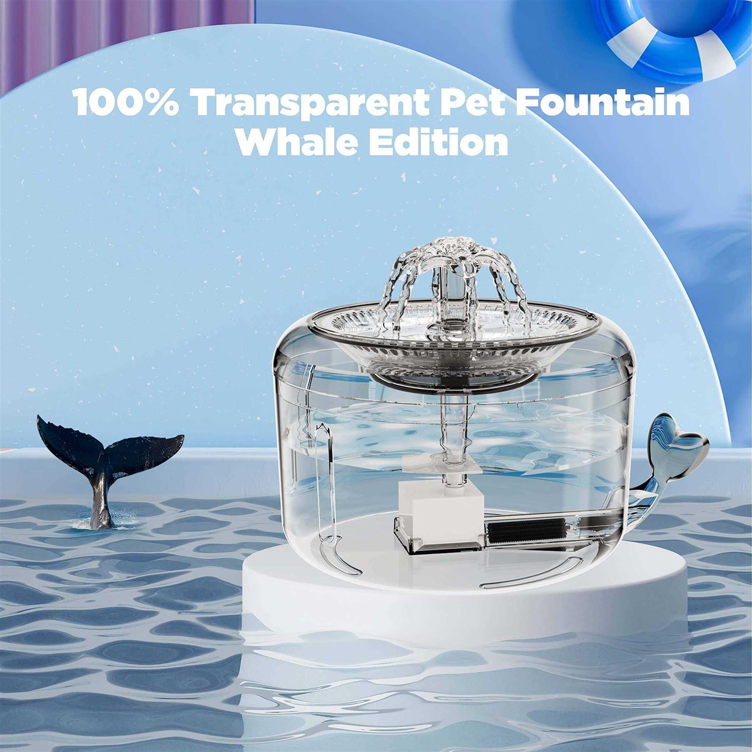 Automatic Cat Water Fountain 81oz/2.3L Ciays Pet Water Fountain Water Dispenser with LED Light for Cats - Healthber