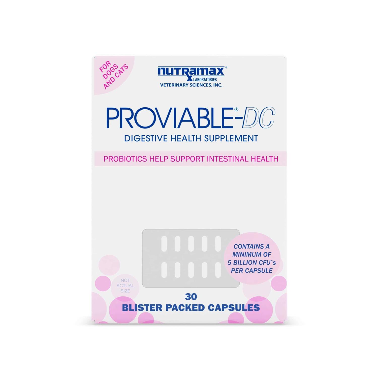 Nutramax Proviable Digestive Health Supplement Multi-Strain Probiotics and Prebiotics for Cats and Dogs - Healthber