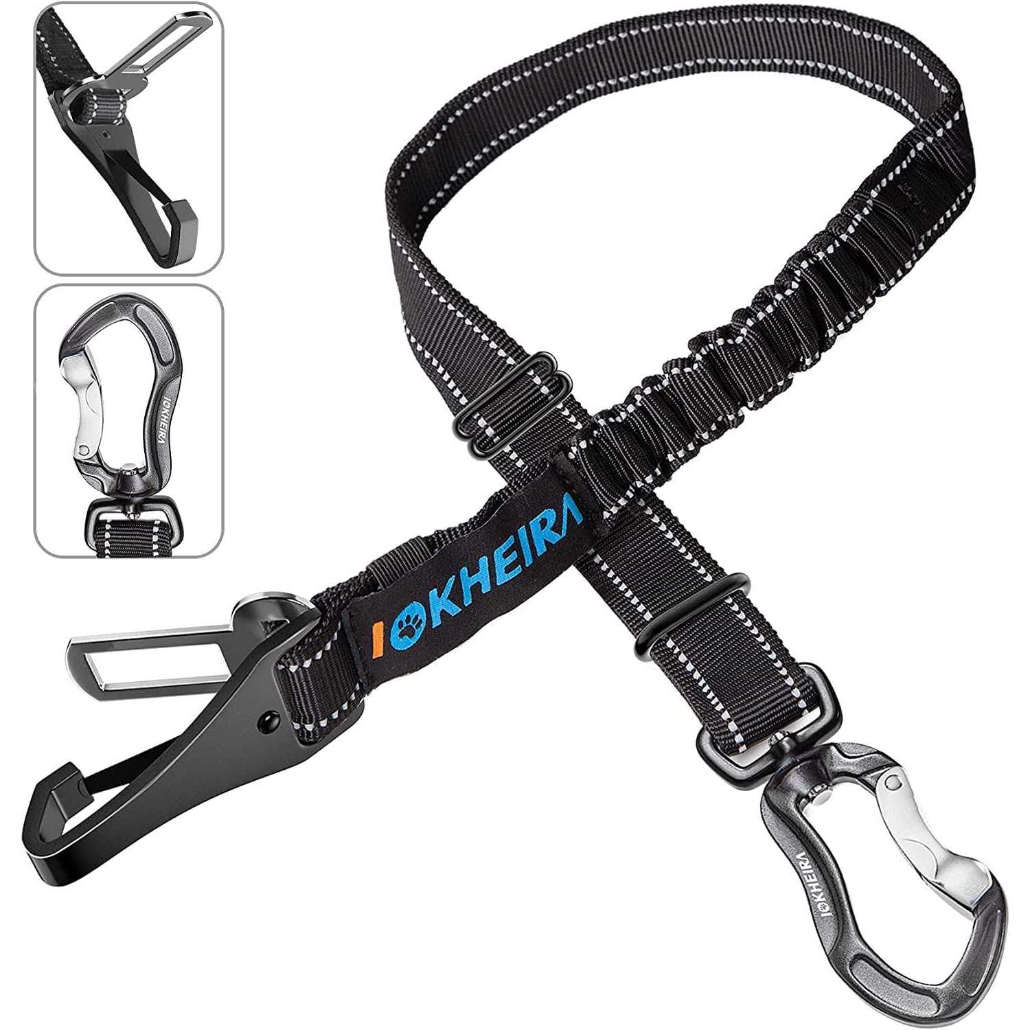 IOKHEIRA Dog Seat Belt Car Harness Seatbelt Car Reflective Bungee - Healthber
