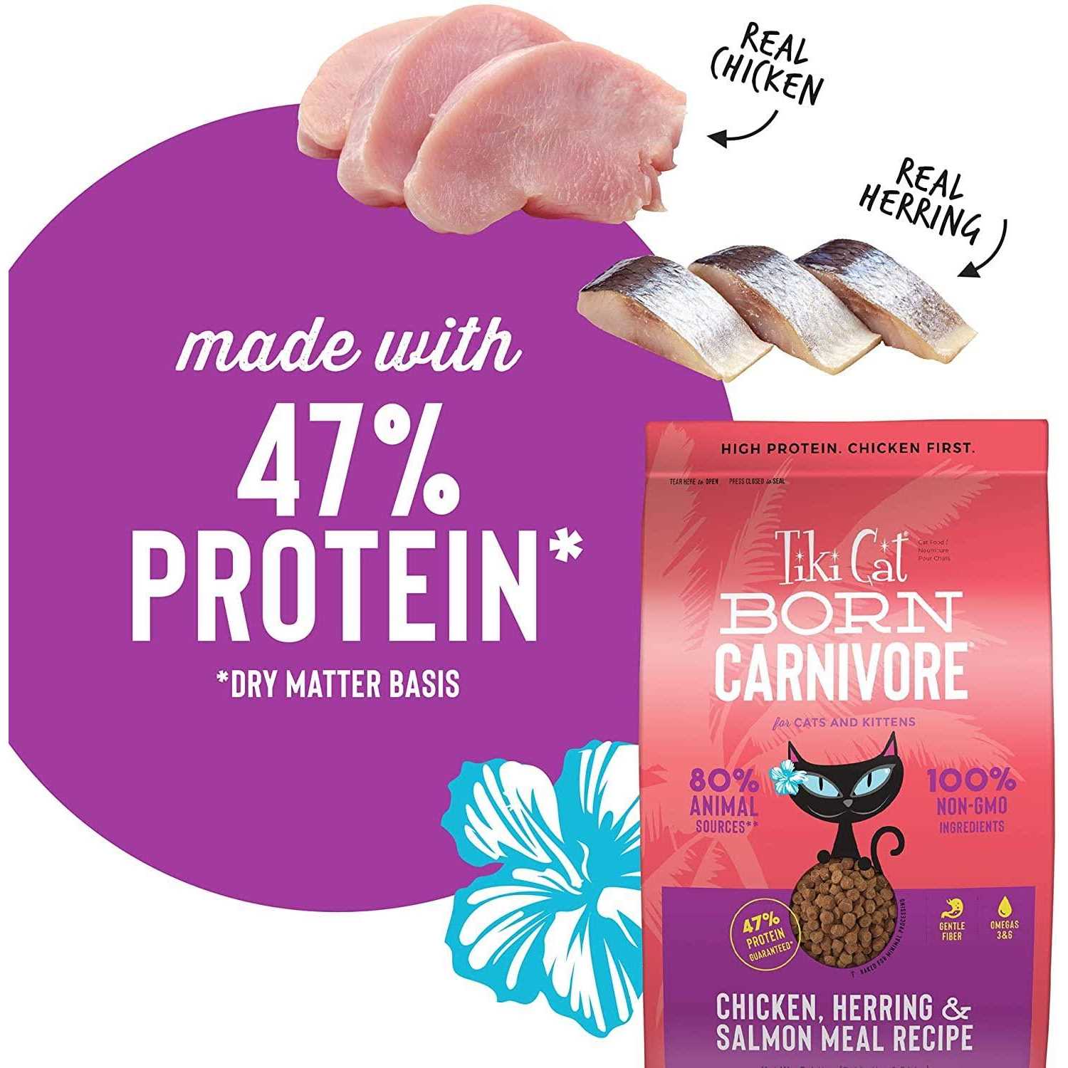 Tiki Cat Born Carnivore Herring Dry Food - Healthber
