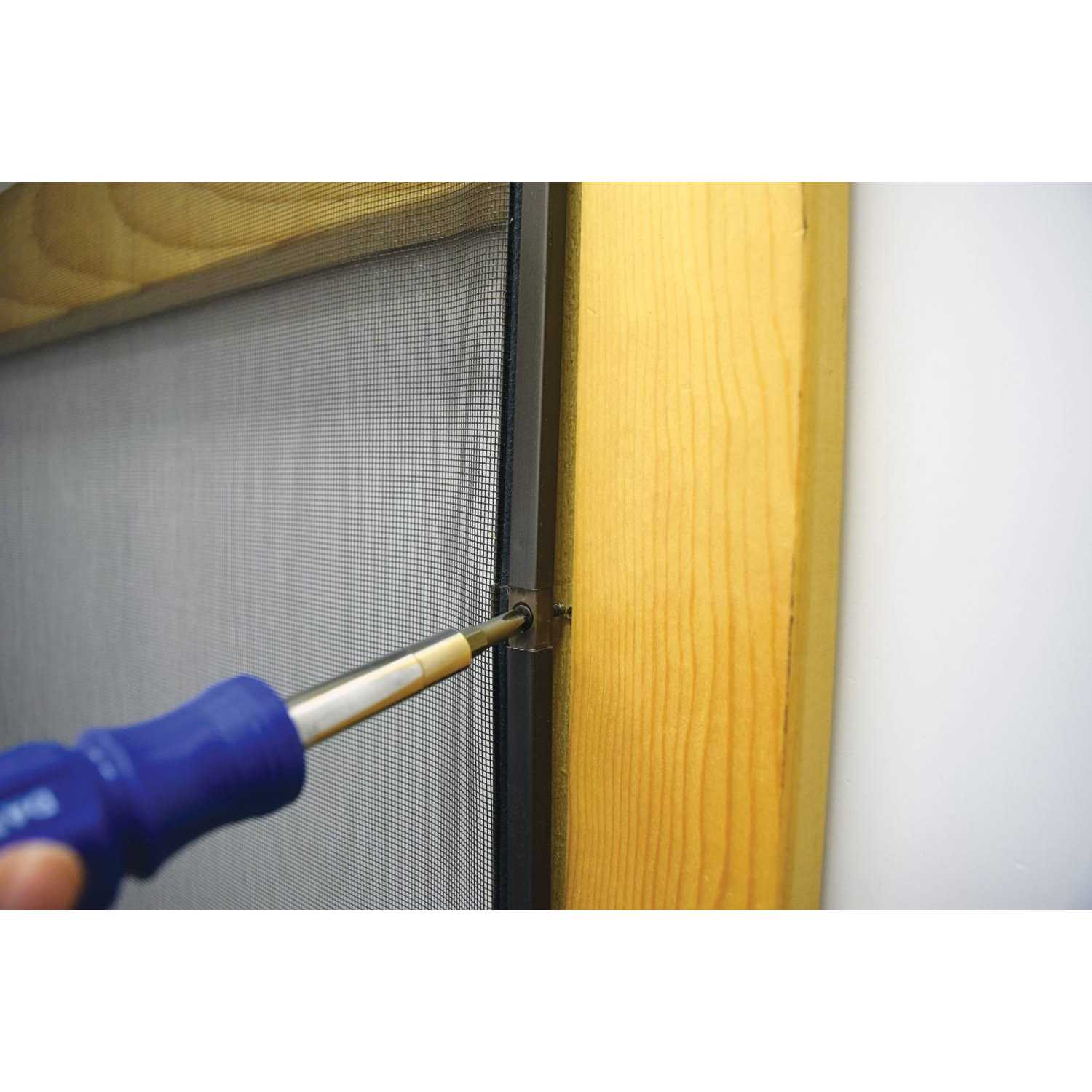 Screen Tight 36 in. x 80 in. Chesapeake Series Reversible Wood Screen Door with Medium Pet Flap - Healthber