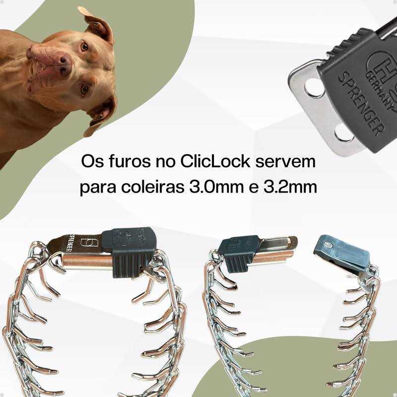 Herm Sprenger ClicLock Fastener Stainless Steel Buckle for Prong Dog Training Collar & Quick Release with Easy Buckle for Medium Large Dogs - Healthber
