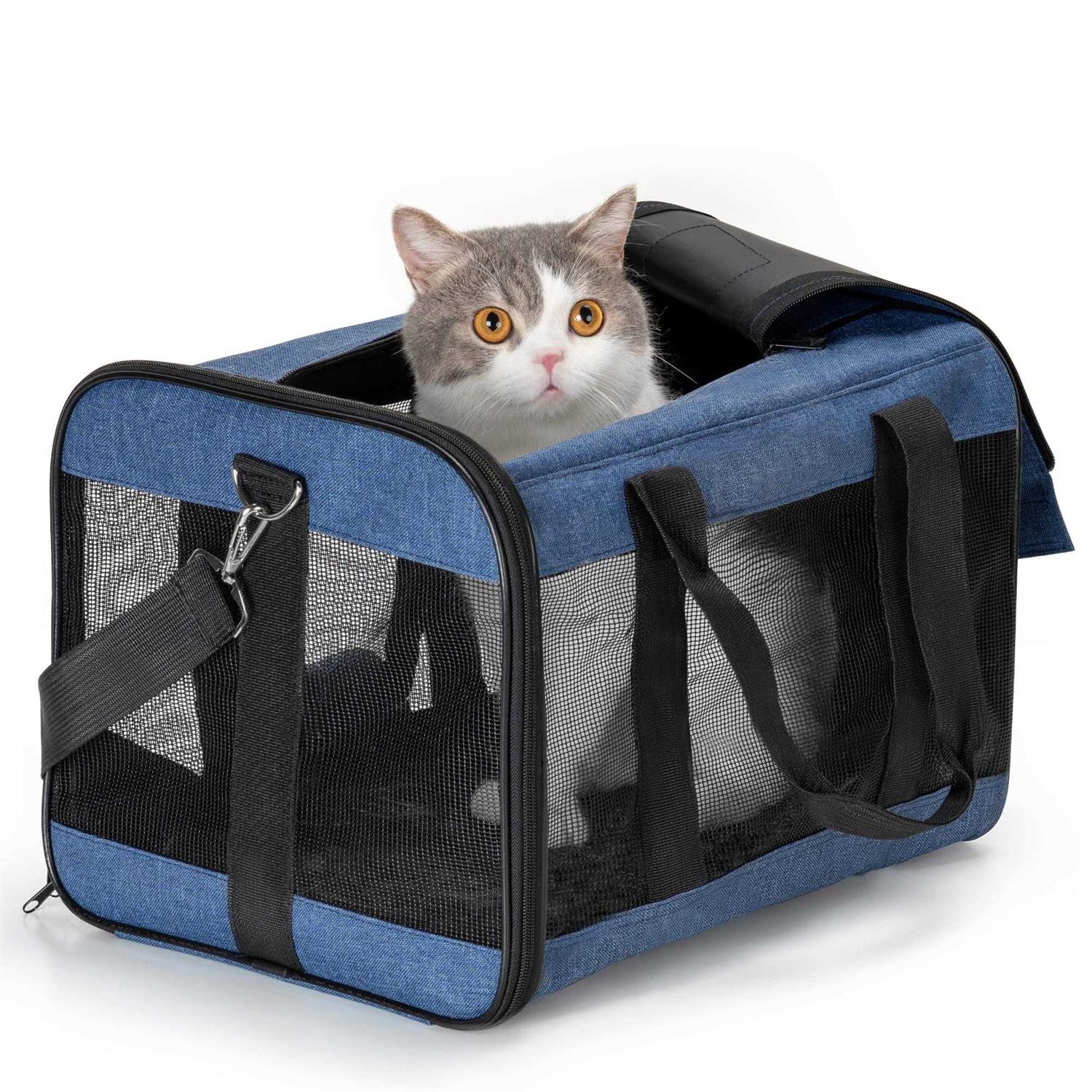 Conlun Cat Carrier Airline Approved Soft-Sided Dog Carrier with Inner Safety Leash - Healthber