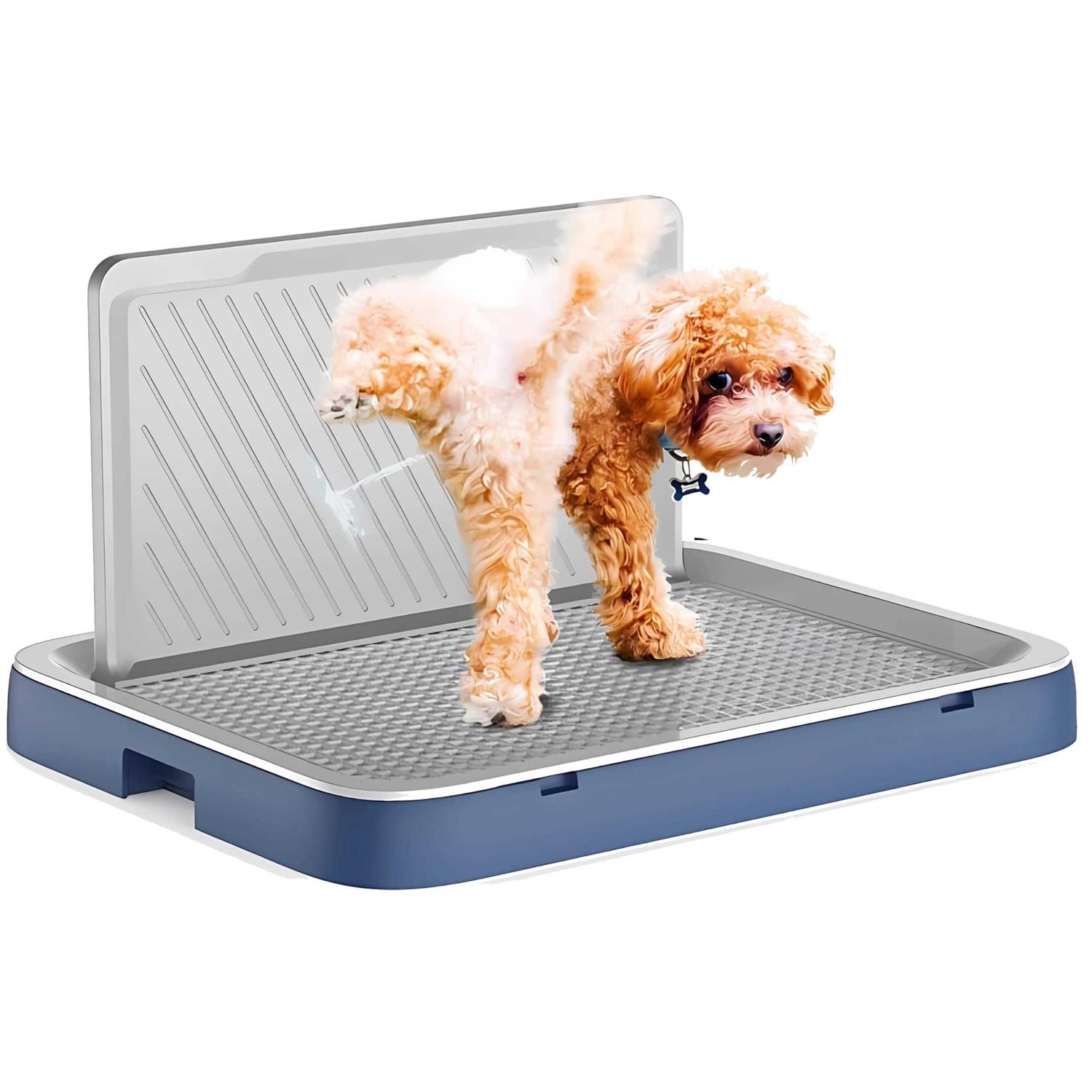 fshns pee pad tray for medium and small dogs little puppy indoor potty training pad holder with pee wall for male dogs - Healthber
