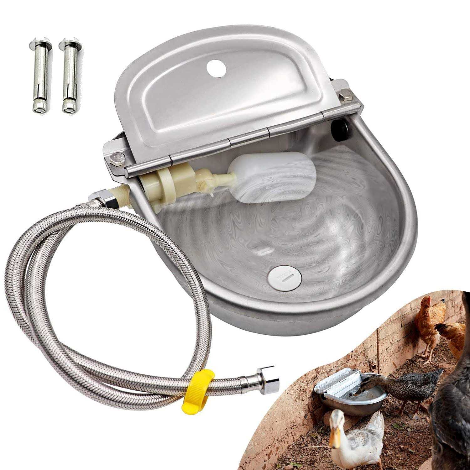 Essilnn Automatic Water Bowl Dispenser for Dog Large Size Stainless - Healthber