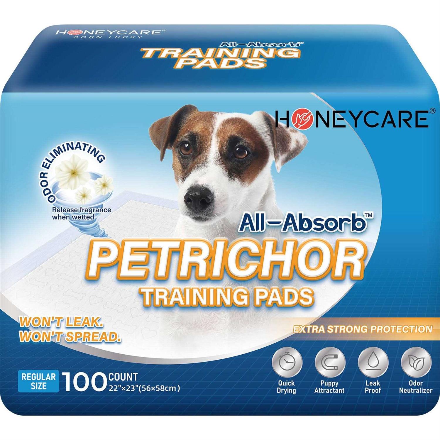 Honey Care All-Absorb Large Dog and Puppy Training Pads, Ultra Absorbent and Odor Eliminating - Healthber