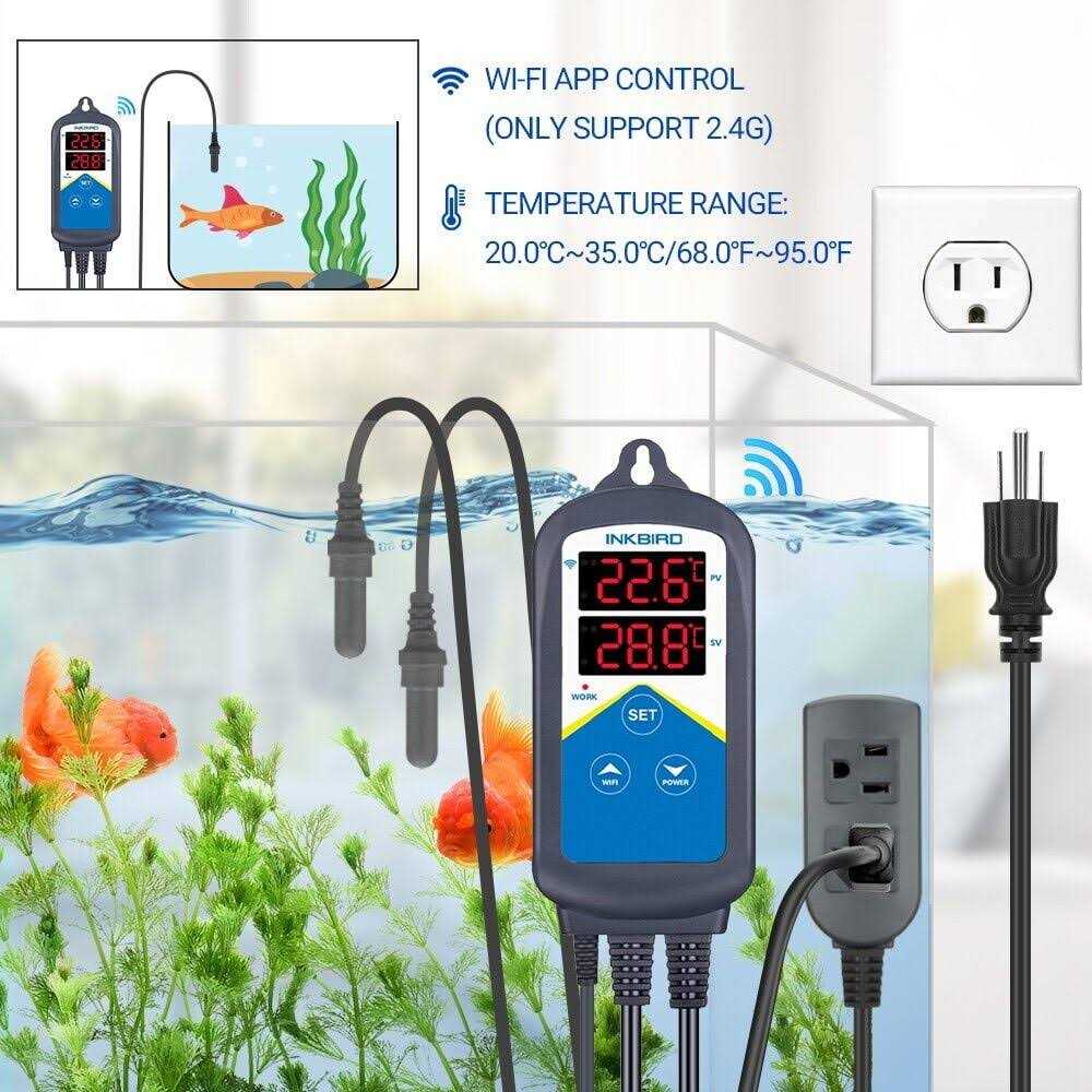 Inkbird Wi-Fi Aquarium Thermostat Heater Temperature Controller ITC-306A - Healthber