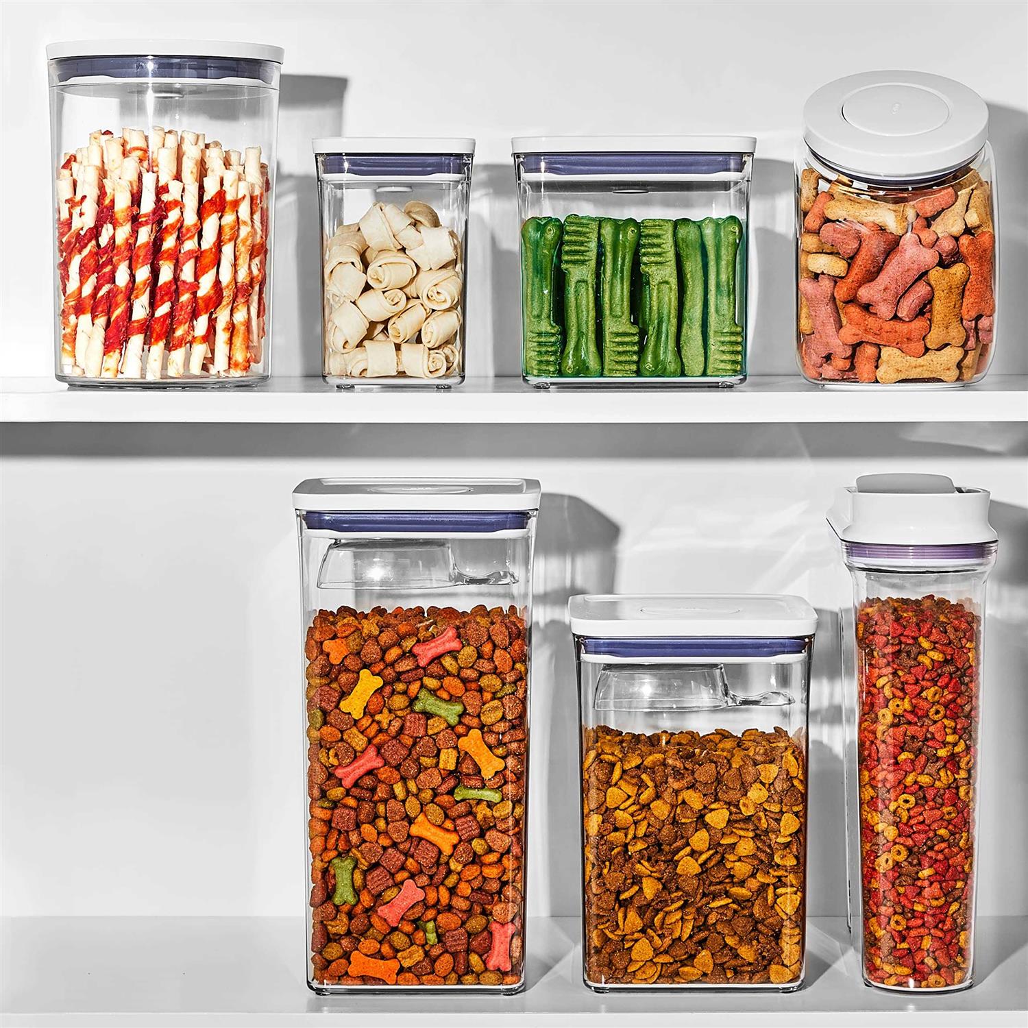 OXO Good Grips Pet POP Container 4.4 Qt/4.2 L with Scoop |Ideal for up to 4lbs of Dog Food or 3.5lbs of Cat Food - Healthber