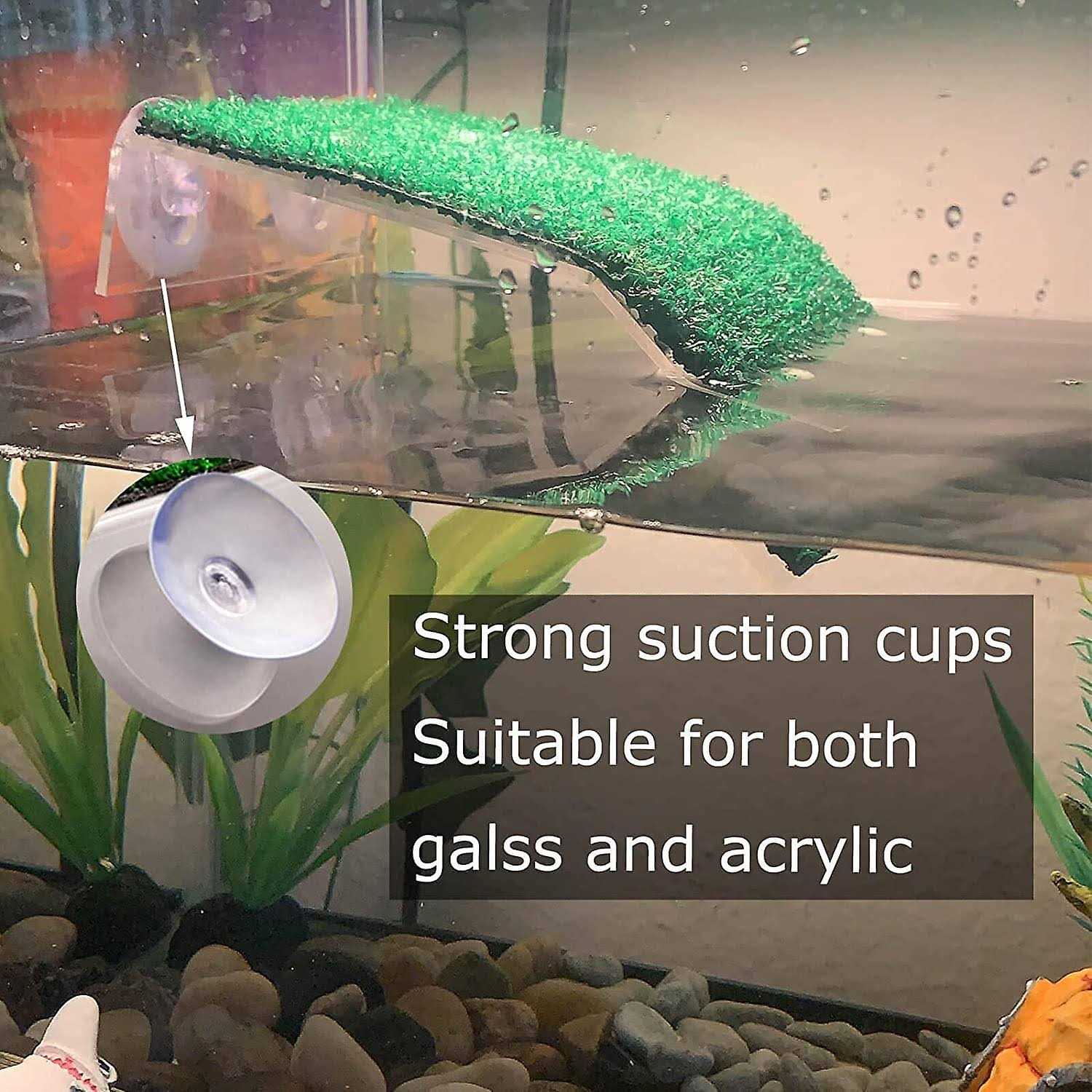 Lawn Turtle Basking Platform Turtle Resting Basking Platform Simulation Grass Turtle Ramp for Turtle Tank - Healthber