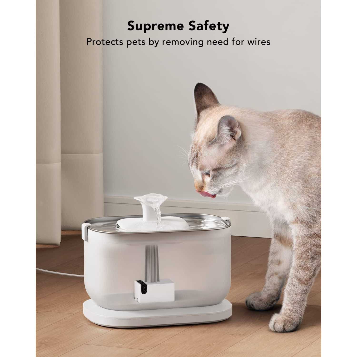 PETLIBRO Cat Water Fountain with Wireless Pump 2.5L/84oz Dockstream Automatic Pet Water Fountain - Healthber
