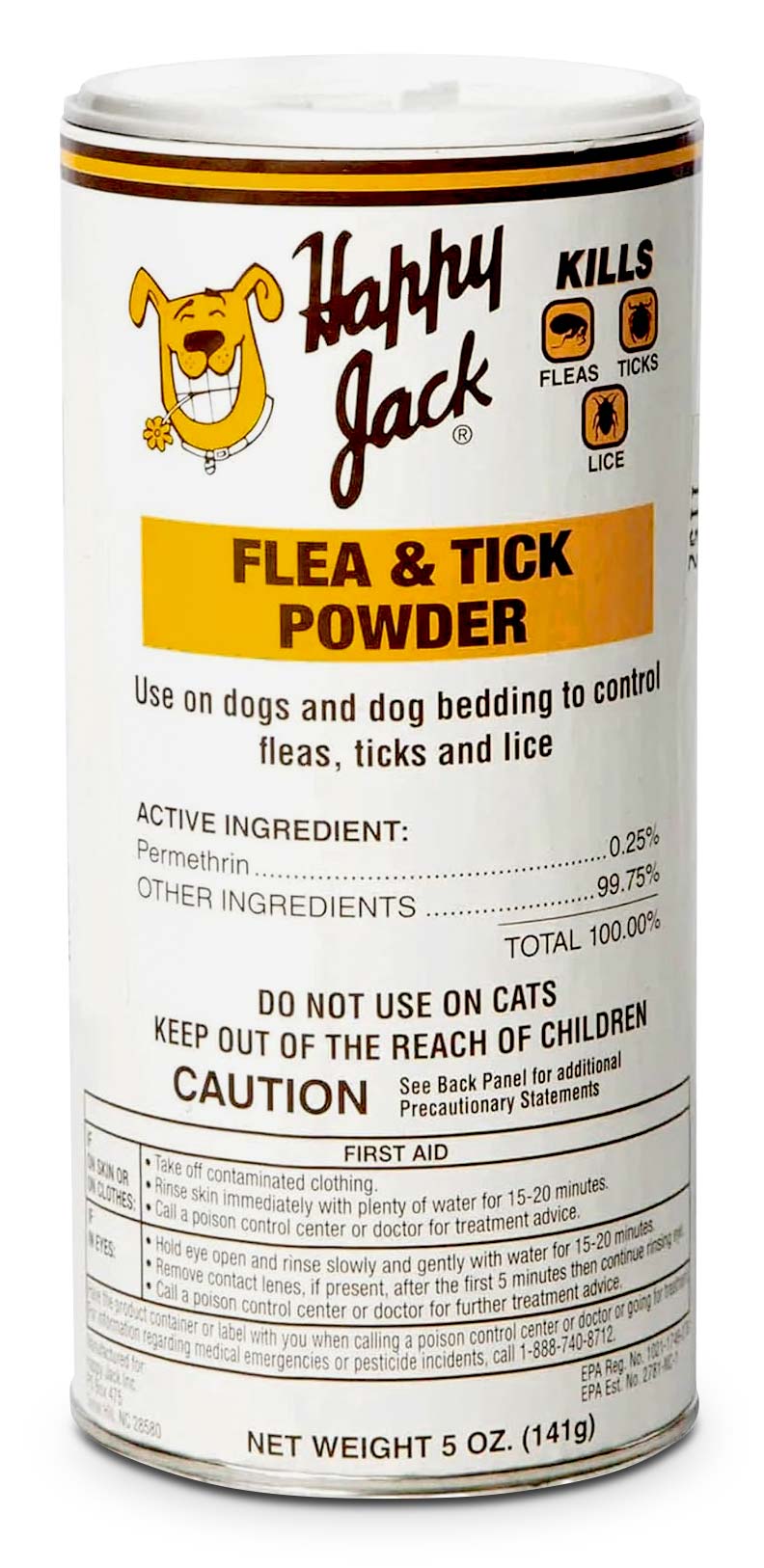 Happy Jack Flea & Tick Powder, 5 oz - Healthber