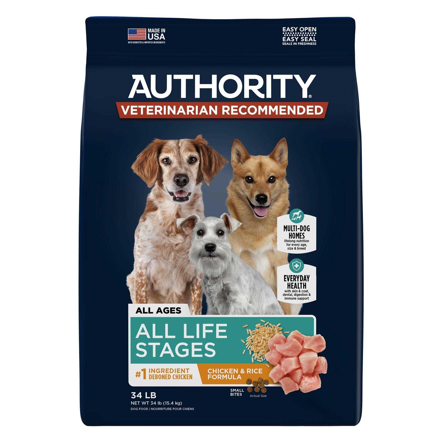 Authority Small Bites Chicken Rice Formula Dry Dog Food - Healthber