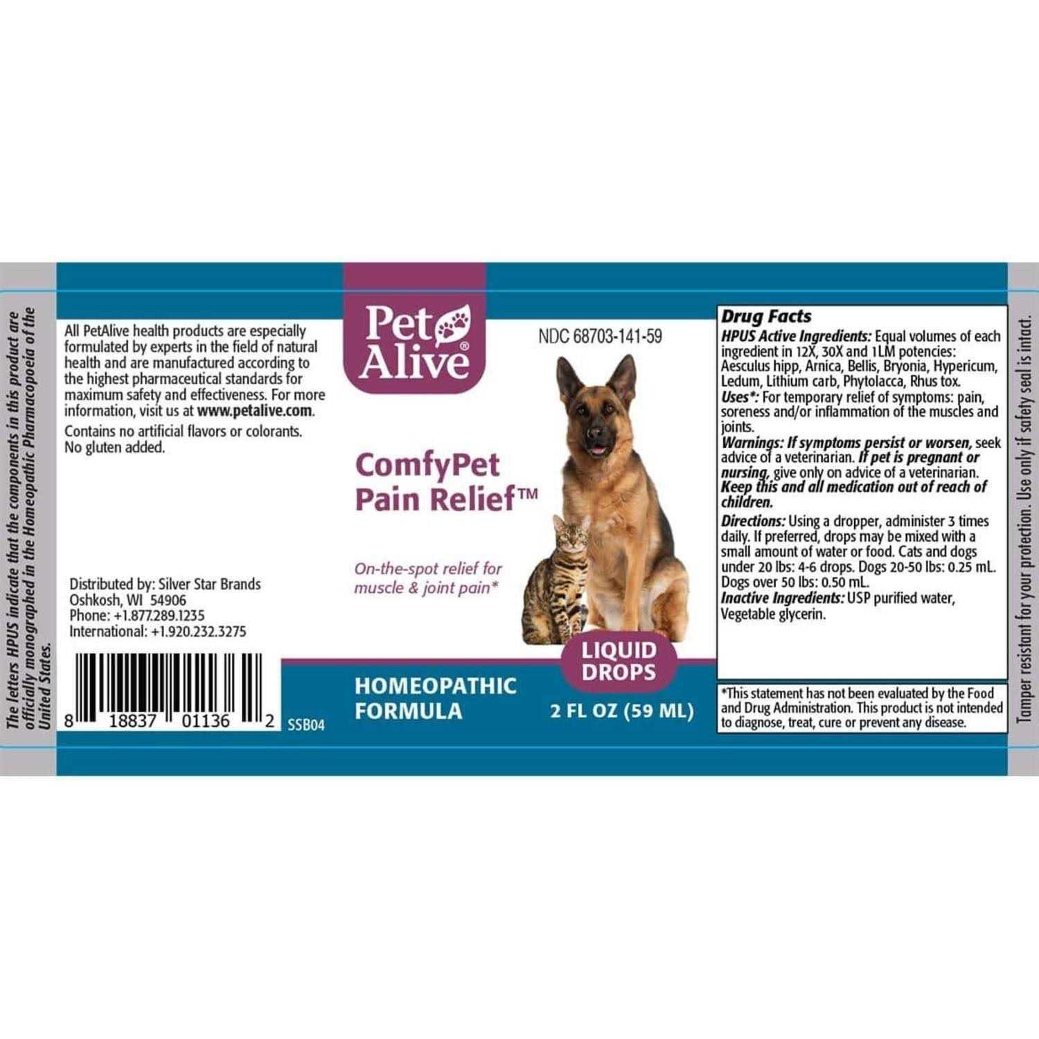 PetAlive ComfyPet Pain Relief Homeopathic Formula - Healthber