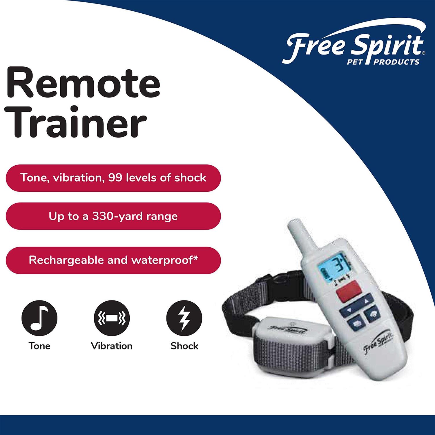 Free Spirit Remote Trainer Add-A-Dog Collar Additional, Extra or Replacement Shock Collar with Tone, Vibrate and Shock - Healthber