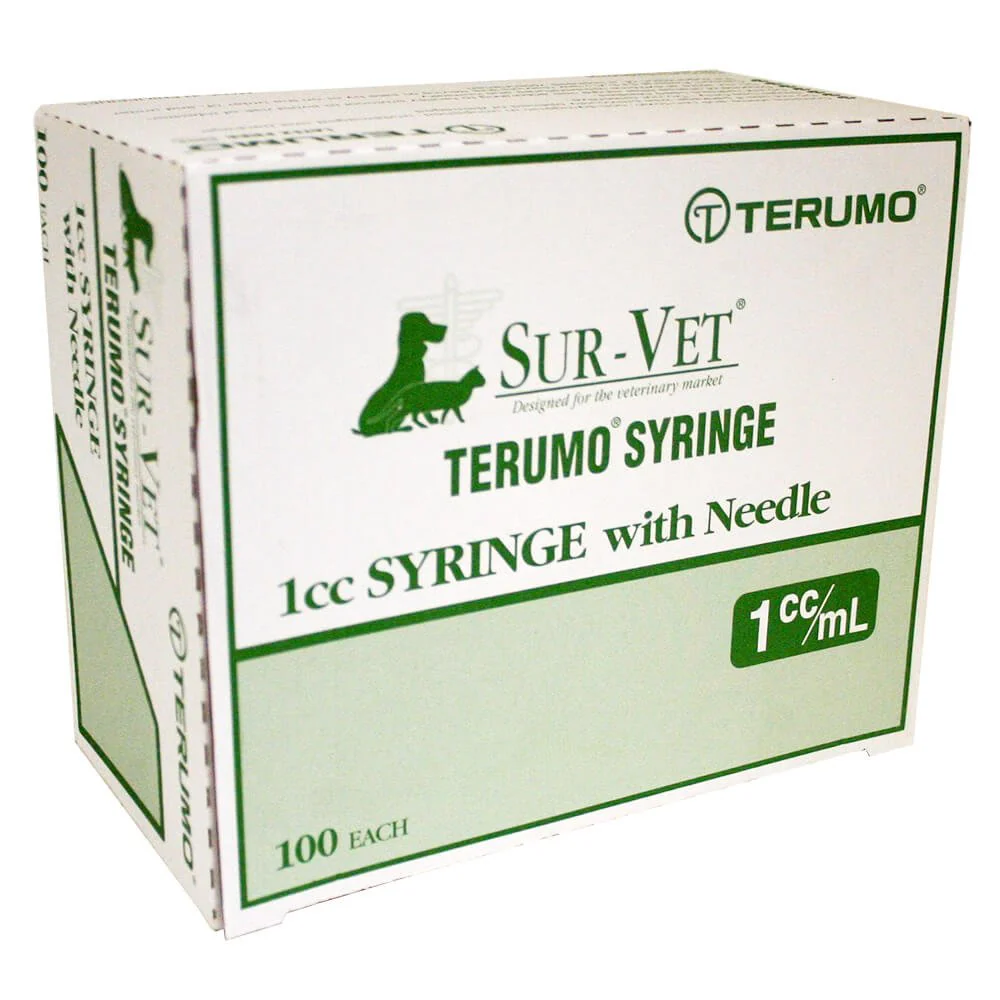 Terumo SUR-VET Syringe with Needle,  100 count - Healthber
