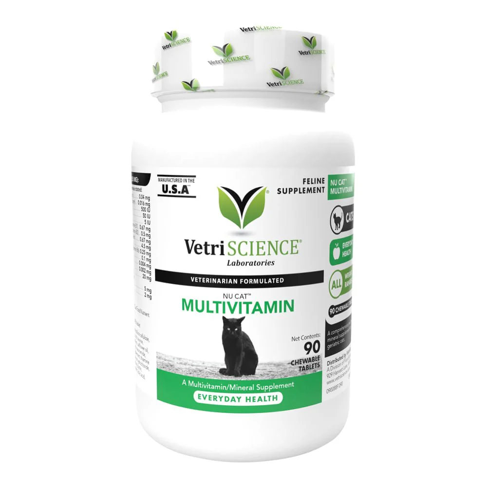Nu Cat Multivitamin Formula for Cats, 90 Chewable Tablets - Healthber
