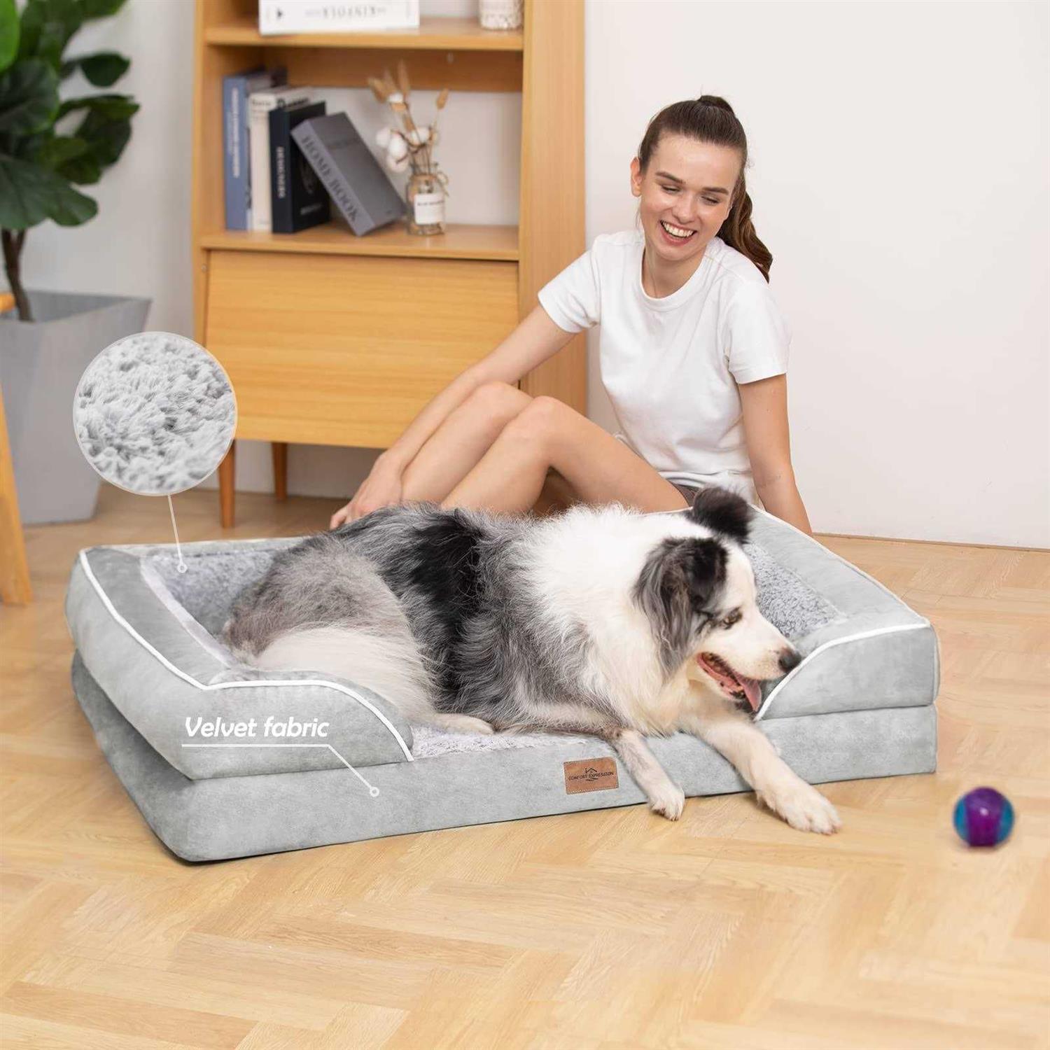 Comfort Expression Jumbo Dog Bed for Extra Large Dogs Waterproof Orthopedic Dog Bed - Healthber