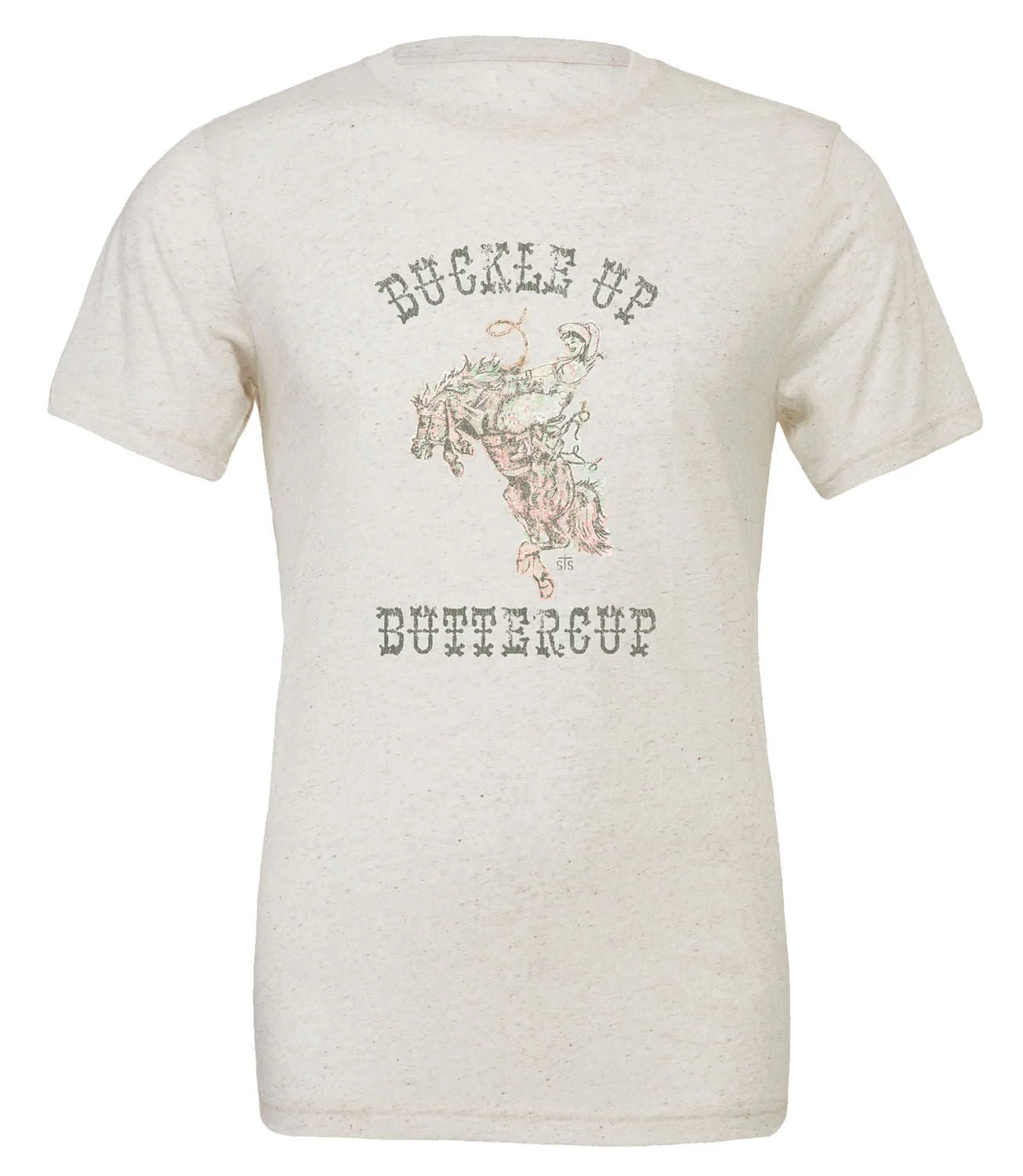 STS Buckle Up Buttercup Tee, Heather White - Healthber