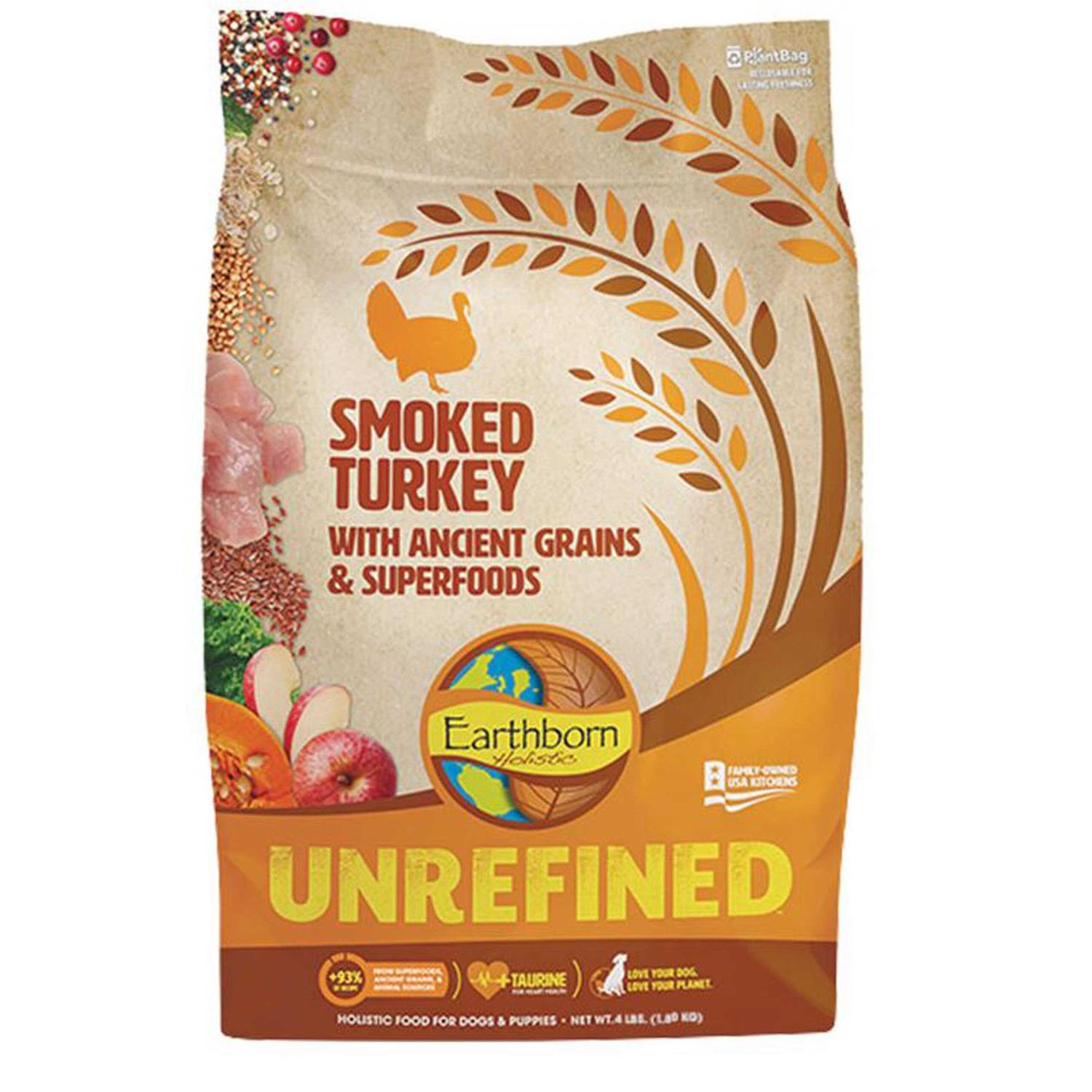 Earthborn Holistic Unrefined Smoked Turkey with Ancient Grains Superfoods Dry Dog Food - Healthber