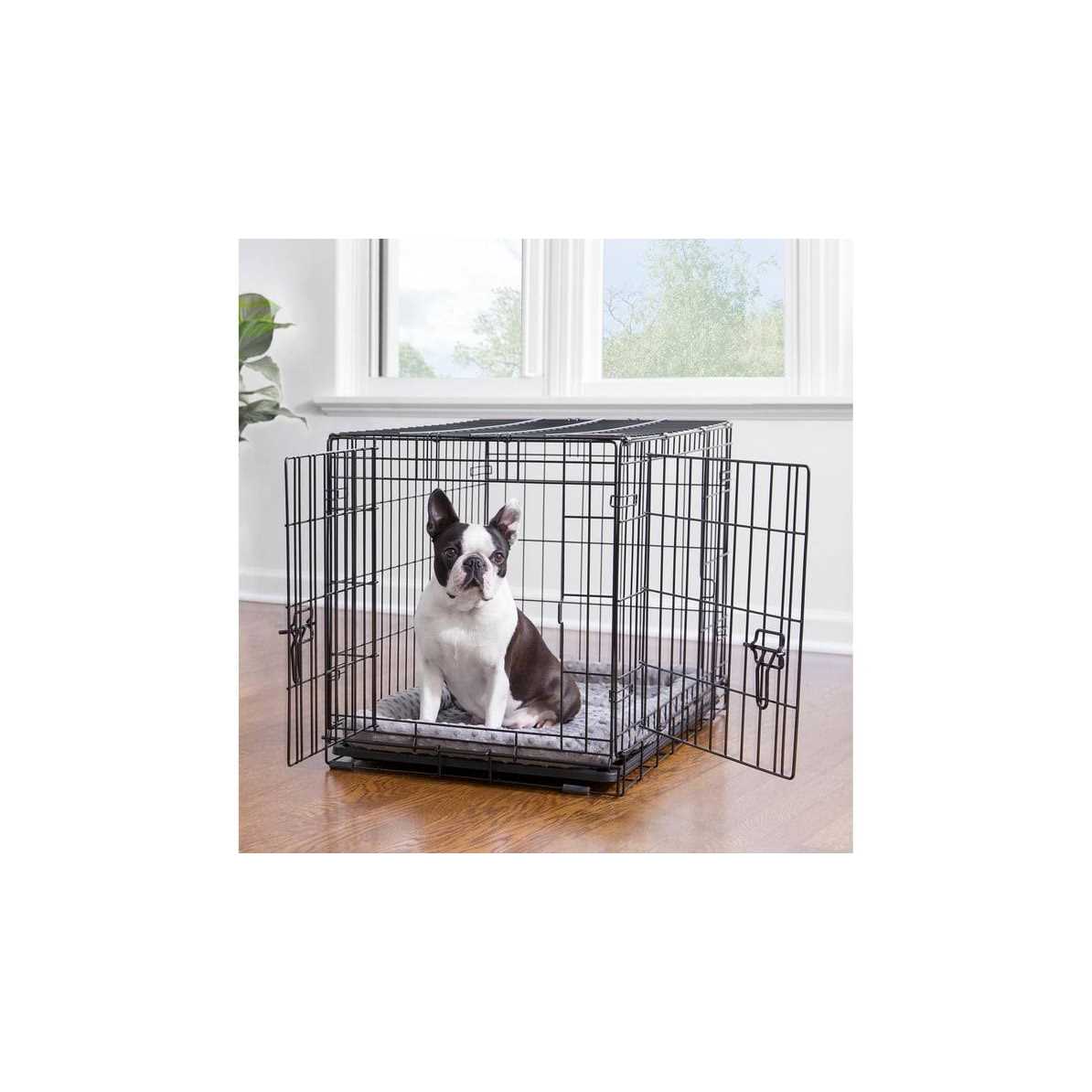 Top Paw Double Door Folding Wire Dog Crate with Divider Panel - Healthber