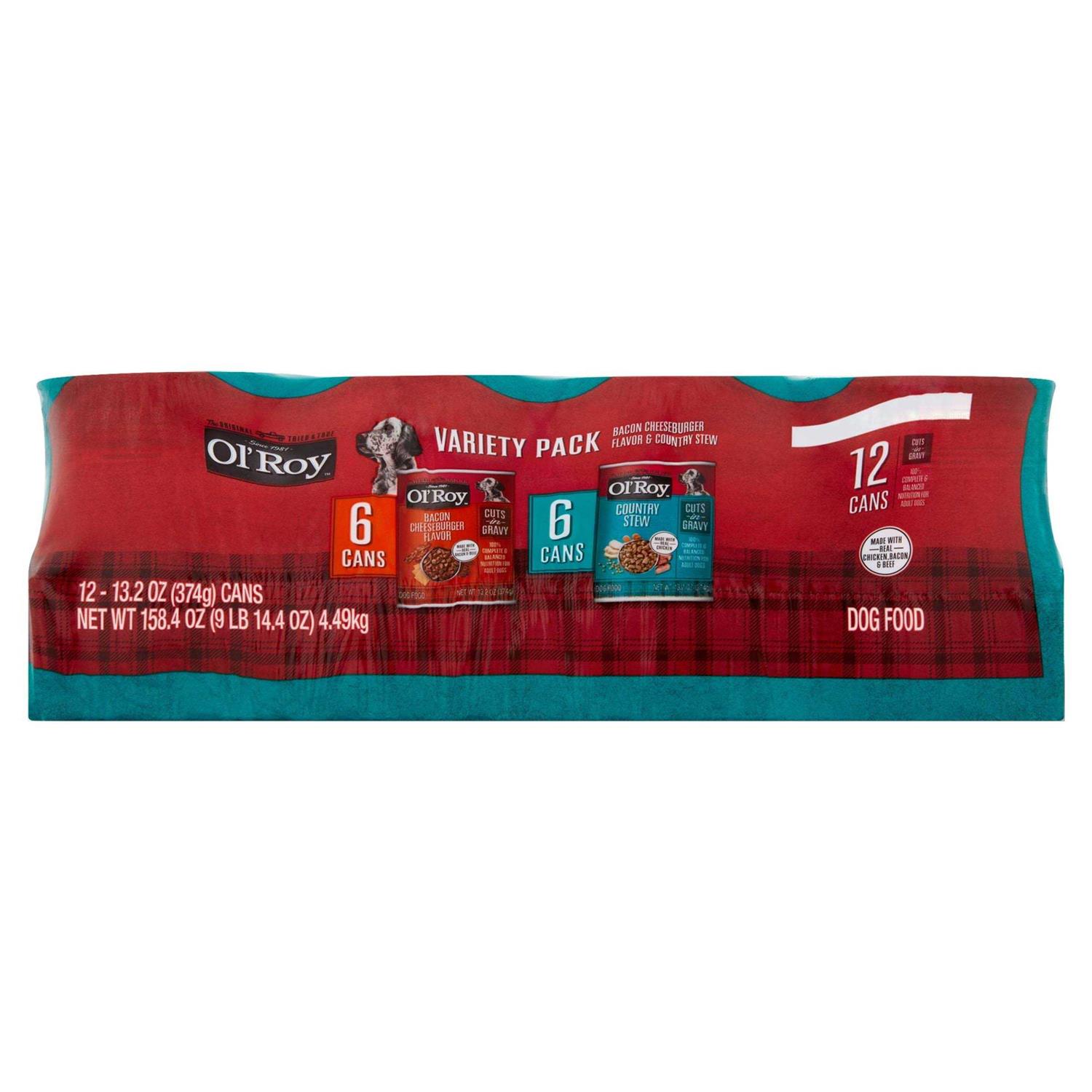 Ol Roy Bacon Cheeseburger and Country Stew Flavor Wet Dog Food for Adult - Healthber