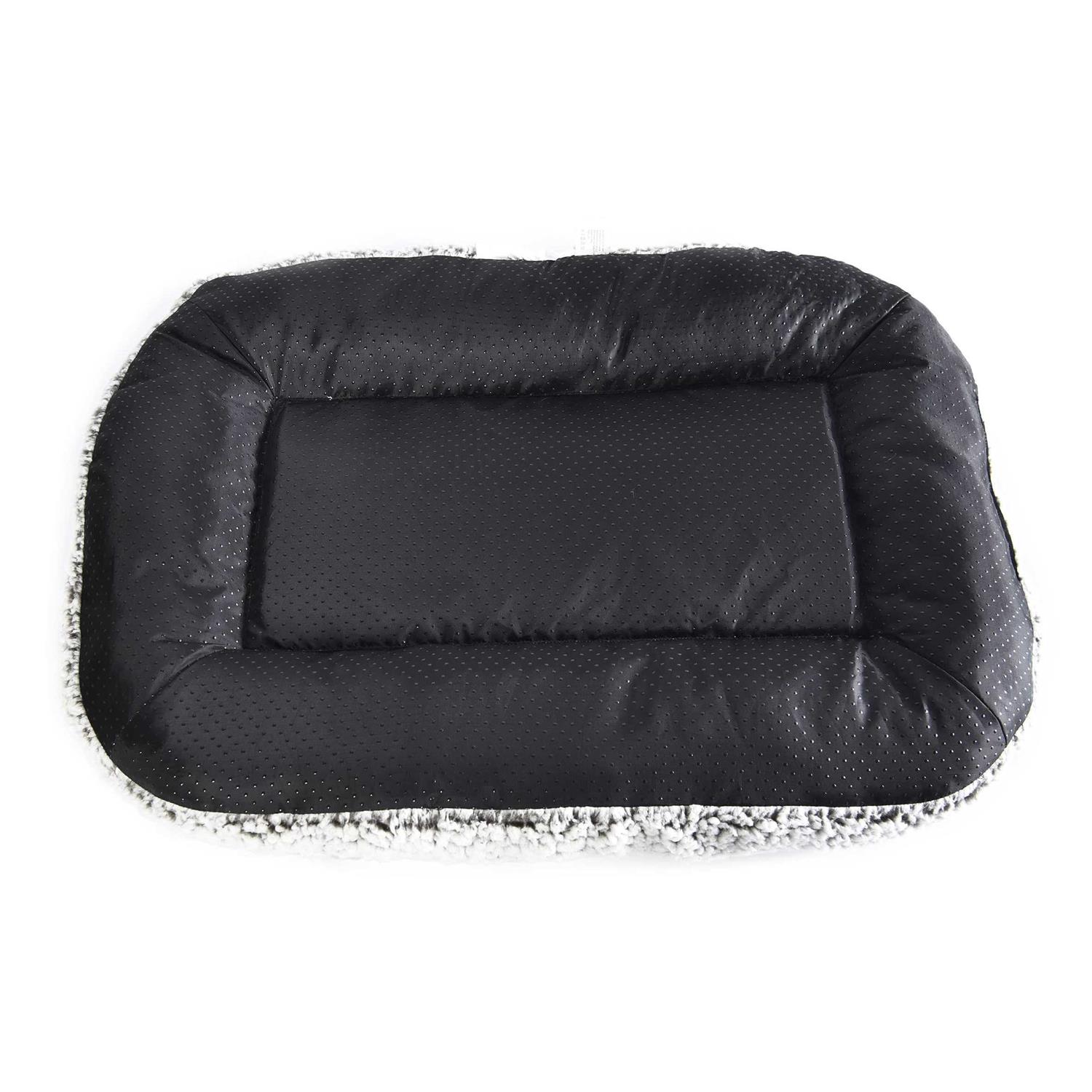 Max & Marlow Plush Sherpa Bolstered Crate Mat Dog & Cat Bed - Healthber