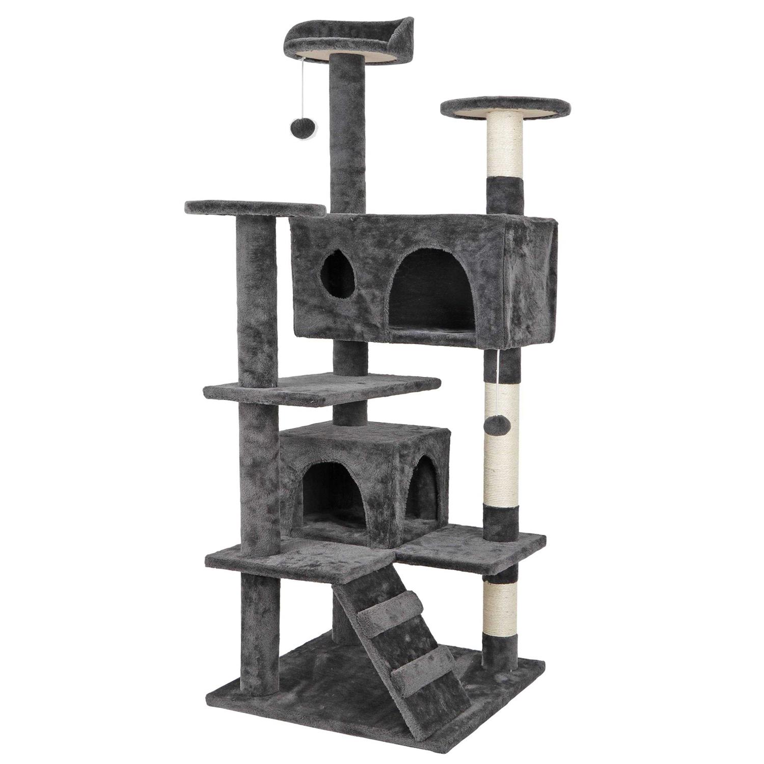 ZENY 53 Cat Tree Multi-Levels Condos Scratching Post Tower Play House - Healthber